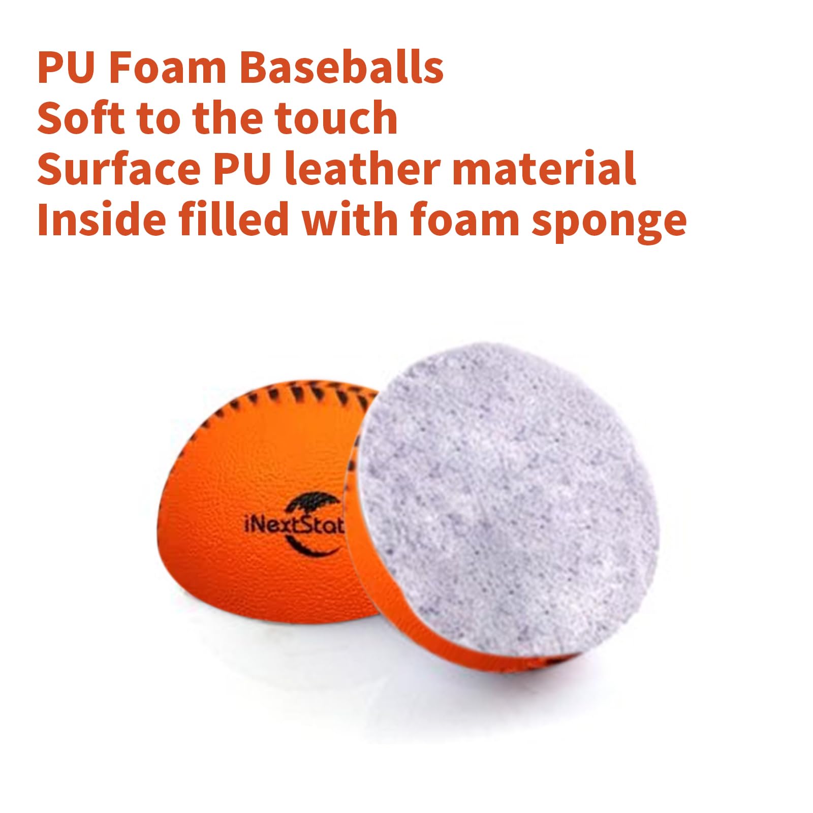 iNextStation Soft Foam Baseballs - 12 Pack, 9 Inch Practice Balls for Kids & Teens | Safe Training Equipment for Backyard, Batting Cage & Indoor Baseball Practice