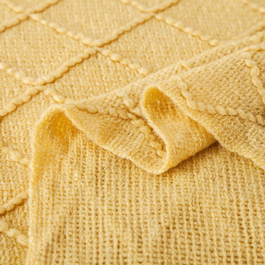 TREELY Soft Knit Throw Blanket with Tassels - 50