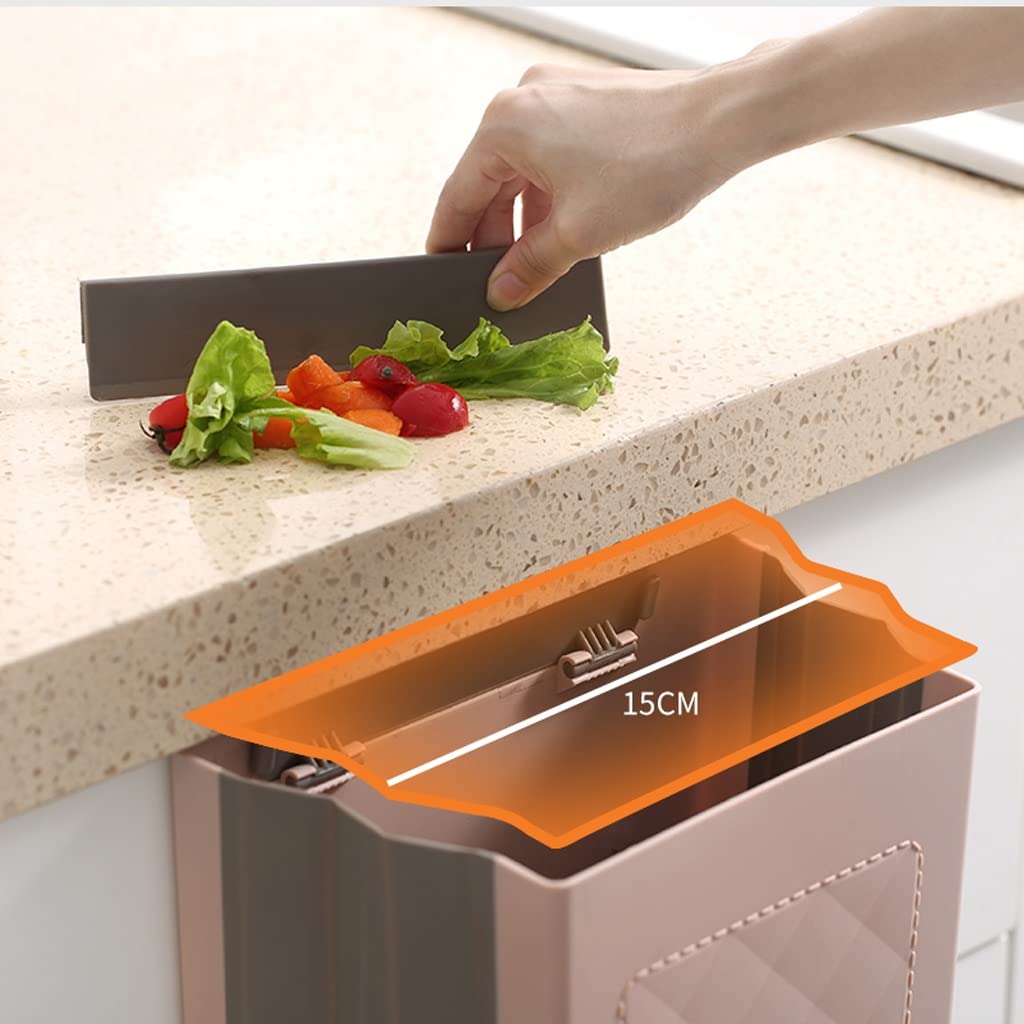 Collapsible Trash Can 10L - Foldable Wall Mounted Waste Bin for Kitchen, Bathroom, Office & Car | Space Saving Hanging Garbage Can | Durable Plastic Gray Dustbin (Perfect for Small Spaces, RVs & Under Cabinet Use)