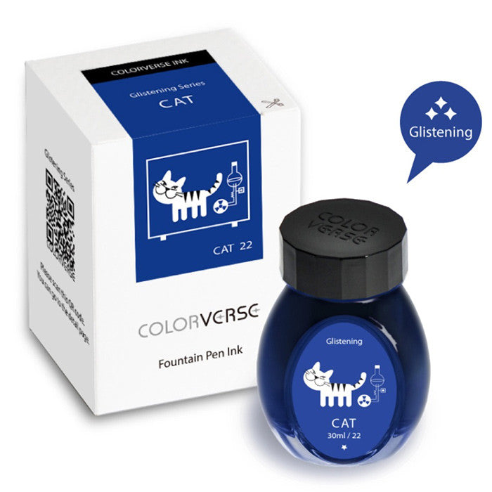 Colorverse Glistening Series 30ml Fountain Pen Ink - Shimmering Metallic Writing Ink for Calligraphy, Journaling & Artistic Projects