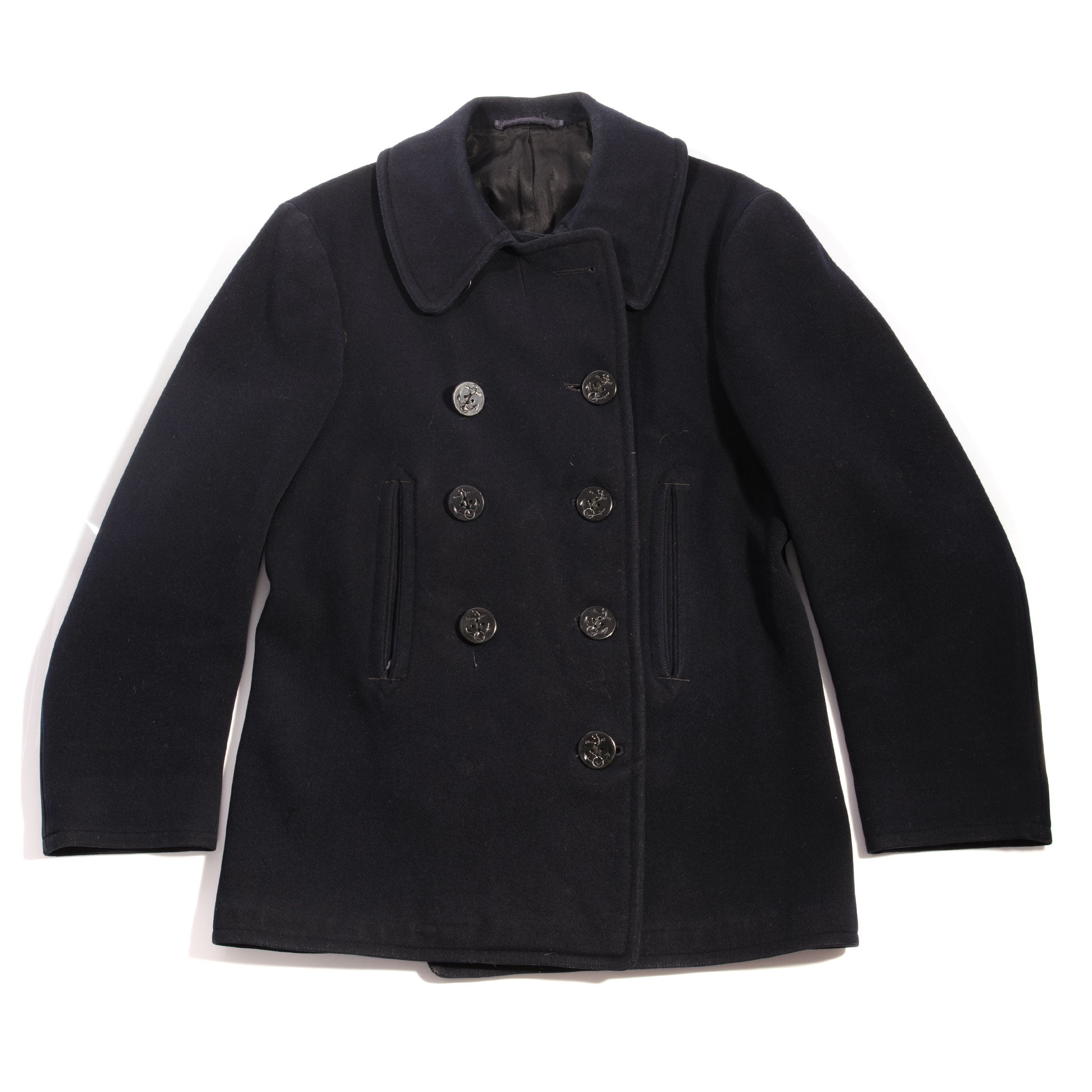 Vintage US Navy Peacoat - Authentic WW2 Era USN Naval Clothing with Factory Stencil - Size Small - Perfect for Military Collectors & Historical Reenactments