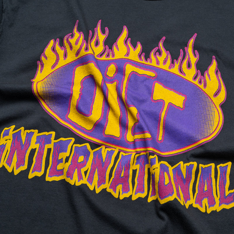 Diet Starts Monday INTL Flame Tee - Vintage Black T-Shirt for Men & Women | Retro Graphic Tee for Casual Wear, Street Style & Gym Outfits