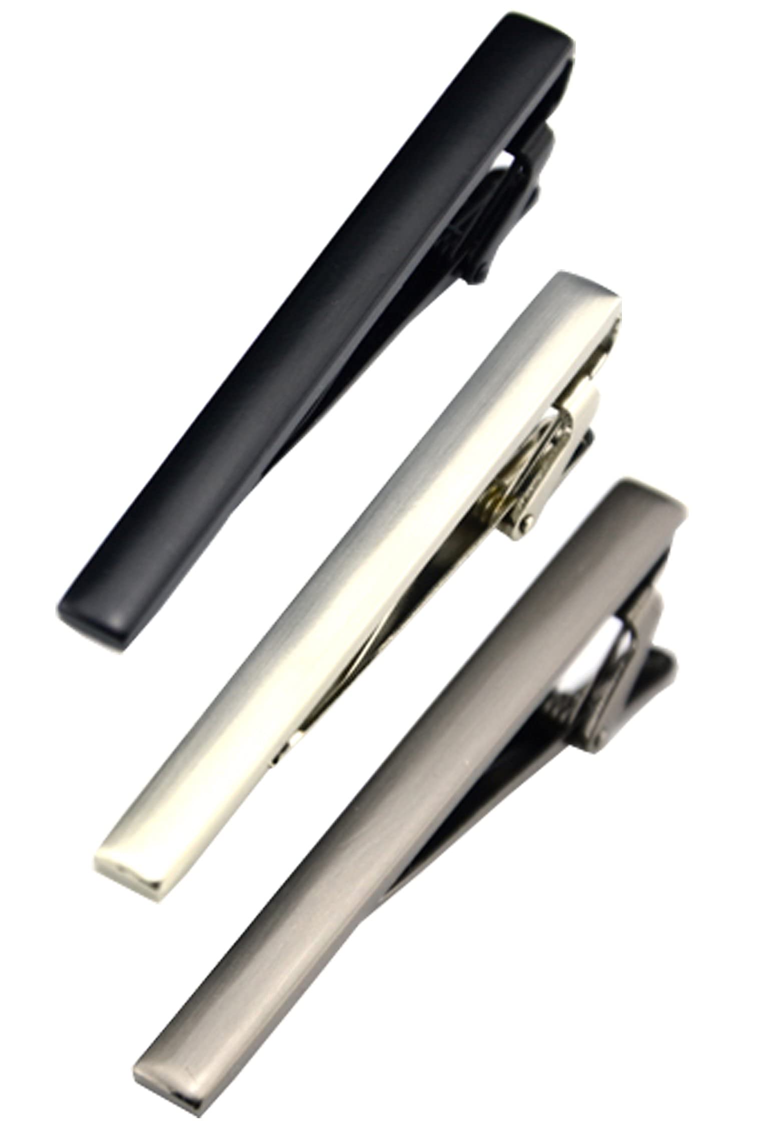 Premium Men's Tie Clips Set of 3 - Stainless Steel Tie Bars & Pins for Formal Attire - Perfect for Weddings, Business Meetings & Office Wear