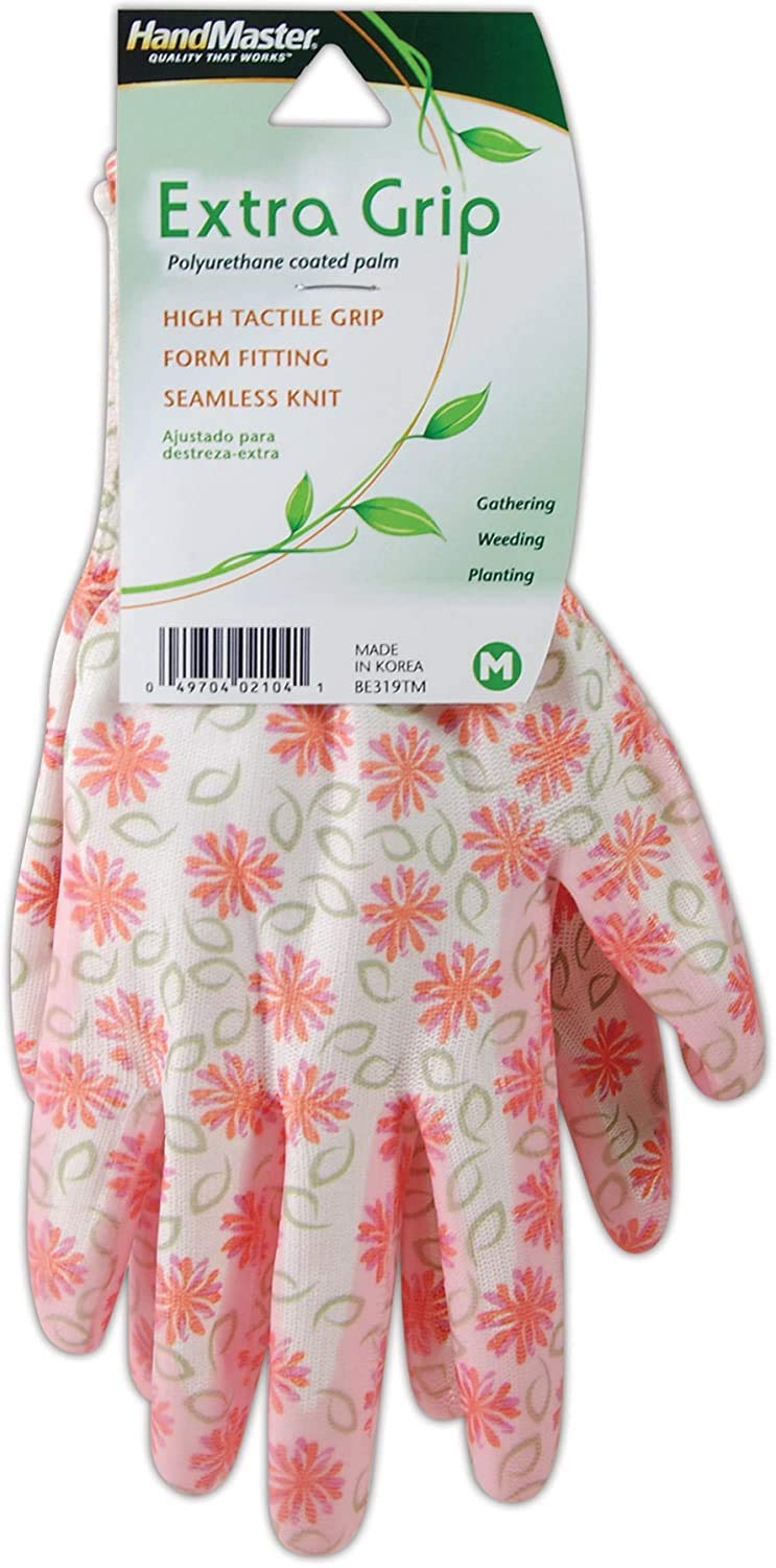 MAGID BE318TM Gardening Gloves for Women - Breathable Pink Work Gloves with Grip - Ideal for Gardening, Landscaping, and Outdoor Activities (Pack of 12 Pairs)