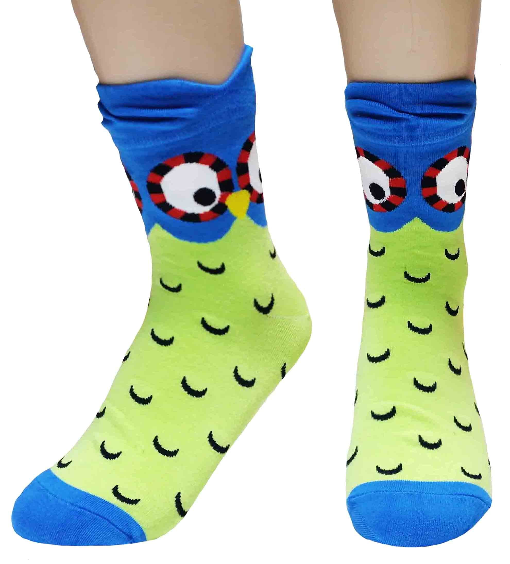 Worldlook Women's Sweet Animal & Cat Socks - Soft Cotton Blend Crew Socks for Casual Wear, Gifts, and Home Comfort