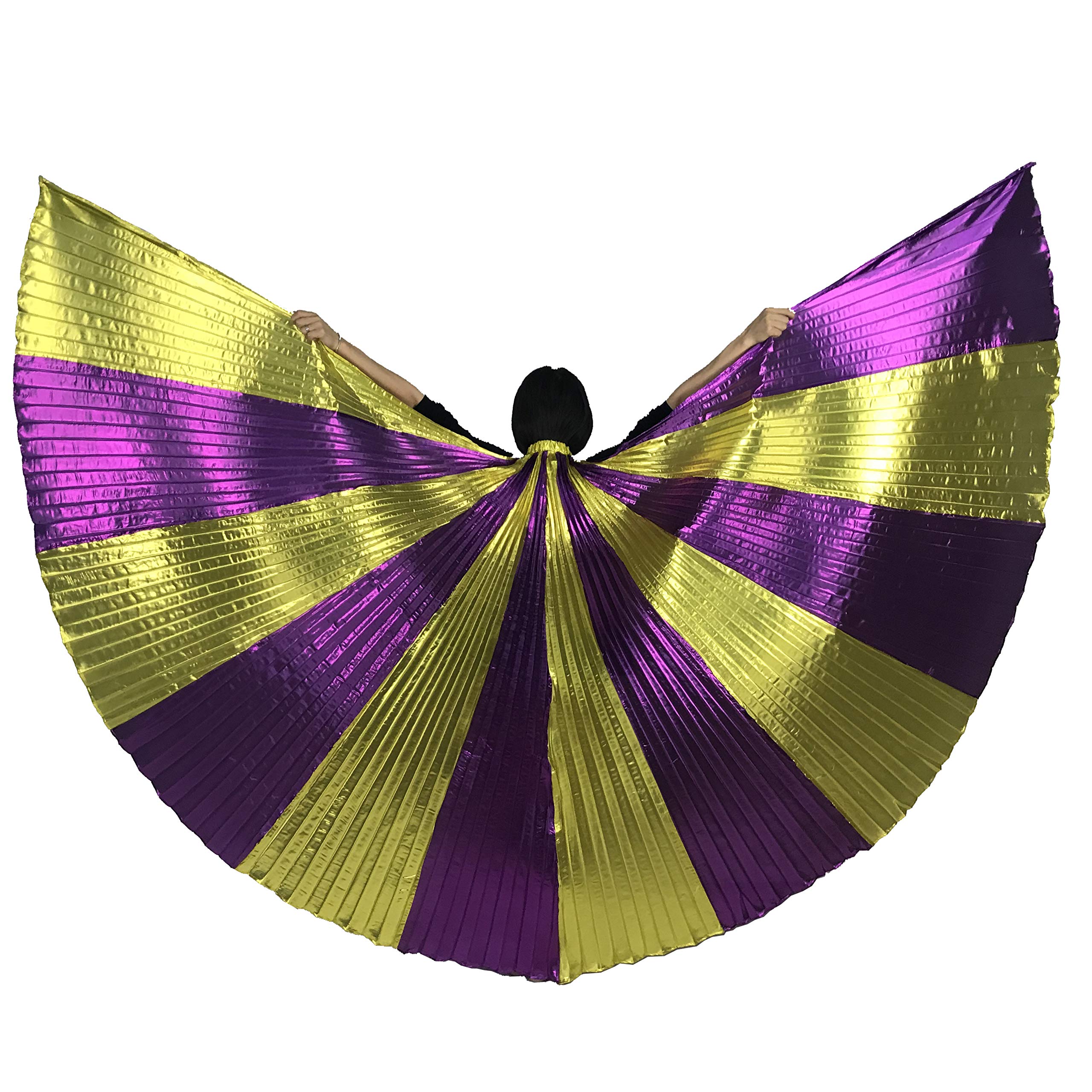 MUNAFIE Belly Dance Isis Wings with Sticks - Professional Adult Belly Dance Costume Angel Wings for Halloween, Carnival & Stage Performances - Perfect for Dance Shows, Cosplay & Festive Events