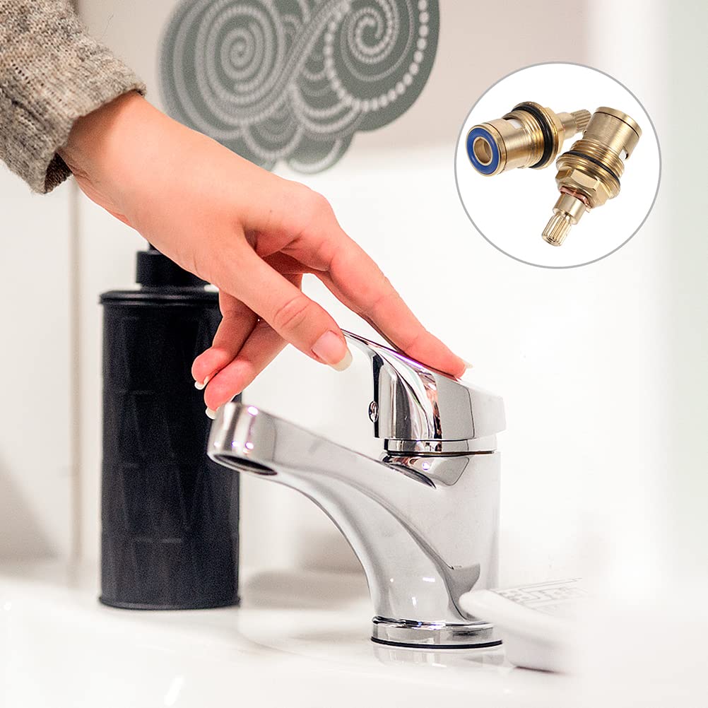 2 Sets Faucet Repair Kit - Outdoor Faucet Handle & Shower Faucet Rebuild Kit with Diamond Brass Valve - Durable Metal Bathtub Tap Accessories for Bathroom, Kitchen & Outdoor Use