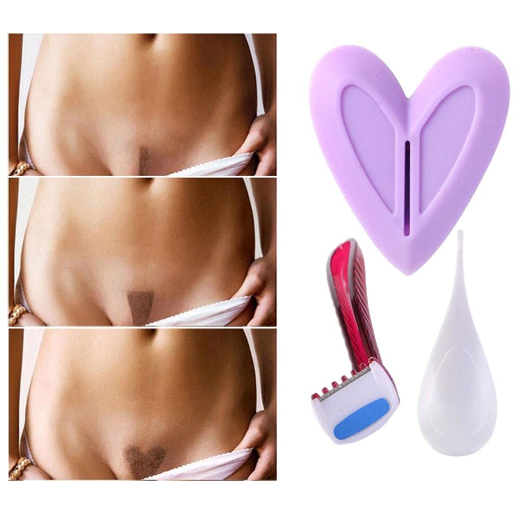 Amagogo Women's Bikini Hair Removal Stencil Set - Heart & Customizable Shapes for Smooth Skin | Perfect for Waxing, Shaving & DIY Grooming at Home
