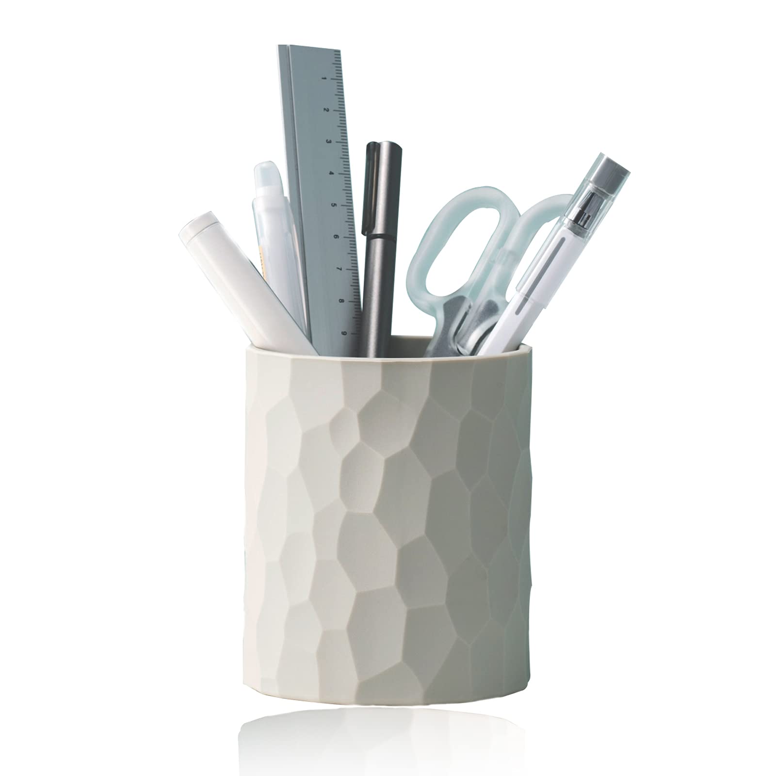 Nordic Style Silicone Waterproof Pen Holder - Modern Minimalist Desk Organizer for Pencils, Makeup & Office Supplies | Home, School & Kids Use | Light Grey