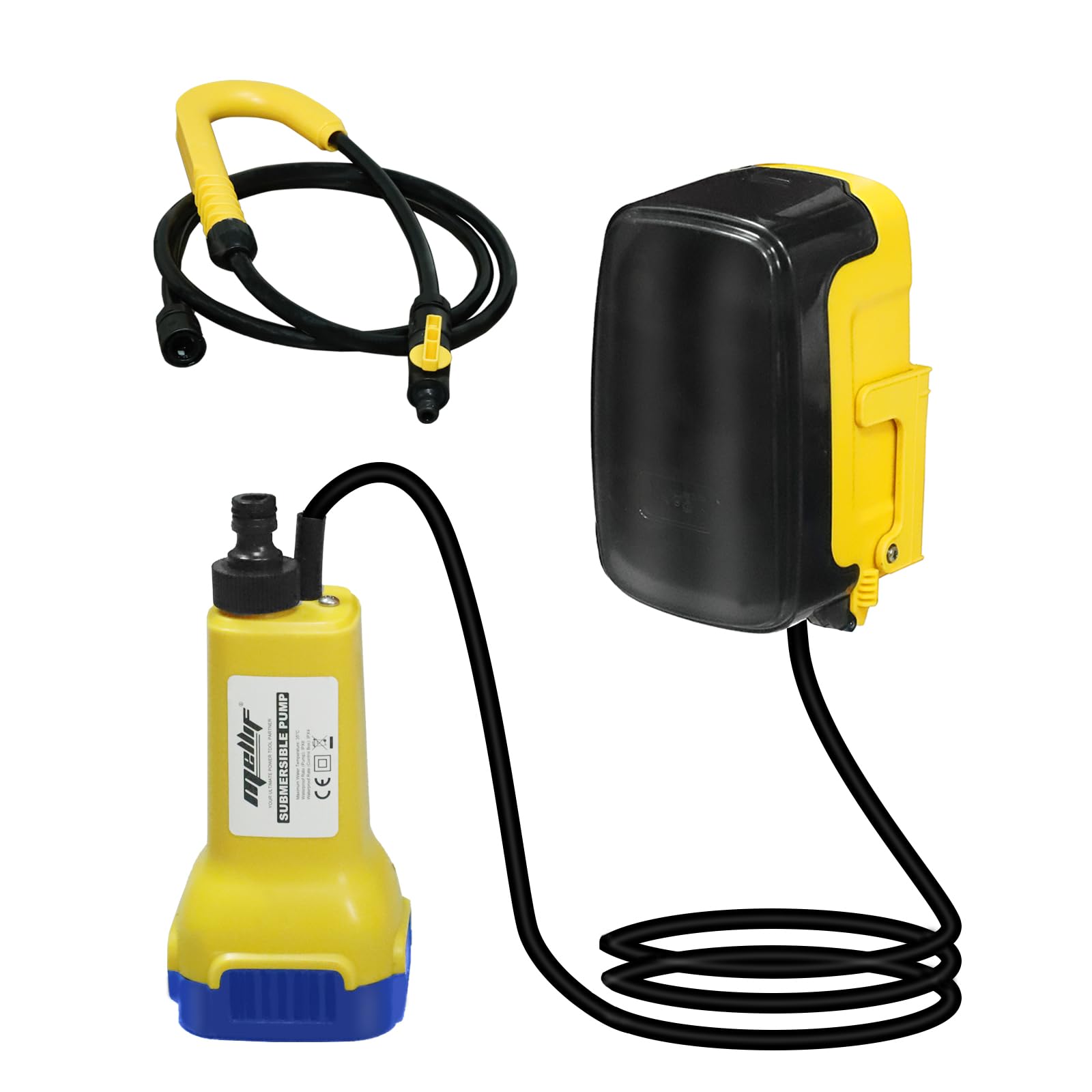 **Mellif 80W Cordless Submersible Water Pump - Compatible with Dewalt 20V Battery, 475GPH Portable Utility Pump for Rain Barrel, Pool, Garden Pond, Basement - Ideal for Water Transfer, Drainage & Emergency Flooding (Tool Only)**