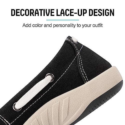Women's Slip On Loafers - Comfortable Boat Shoes with Arch Support for Plantar Fasciitis - Breathable Canvas Sneakers for Daily Walking & Casual Wear - Perfect for Work, Travel & Outdoor Activities