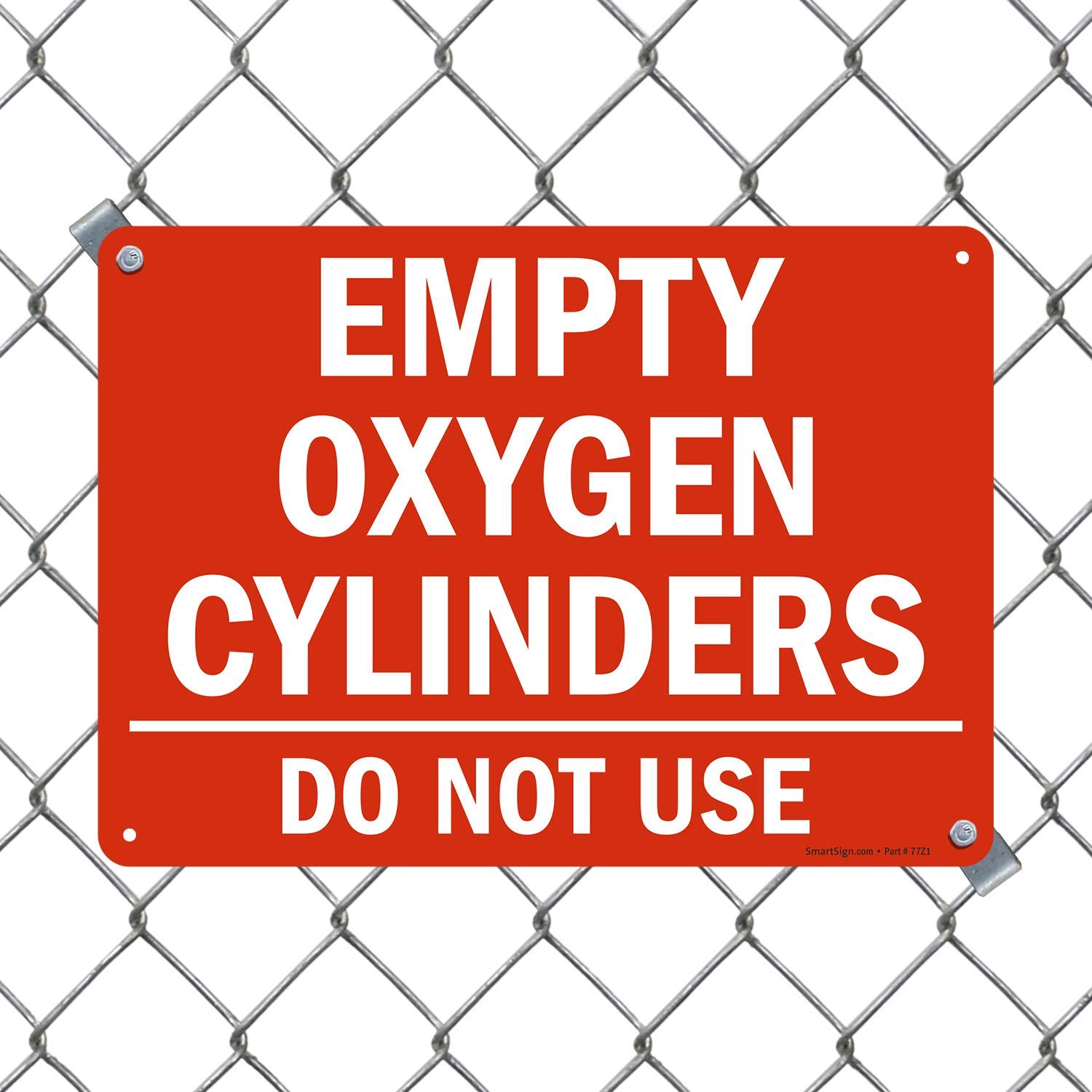 SmartSign 'Empty Oxygen Cylinders, Do Not Use' Warning Sign - 10