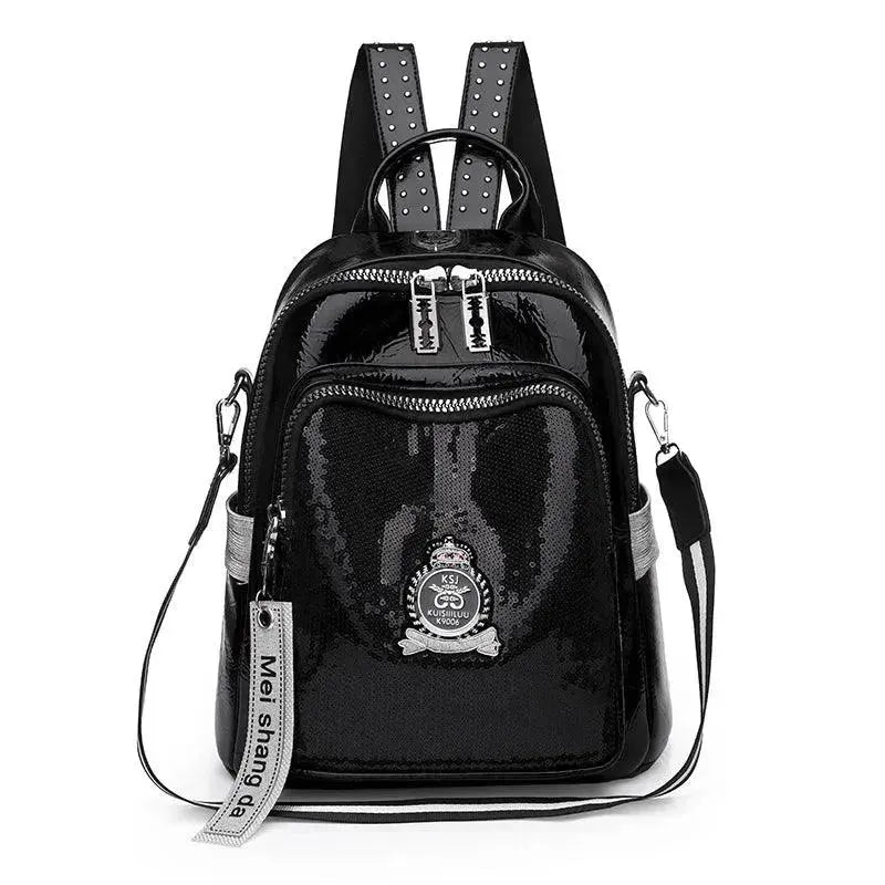 Stylish PU Leather Backpack for Women & Men - Waterproof Laptop Bag with USB Charging Port - Perfect for Work, Travel & School