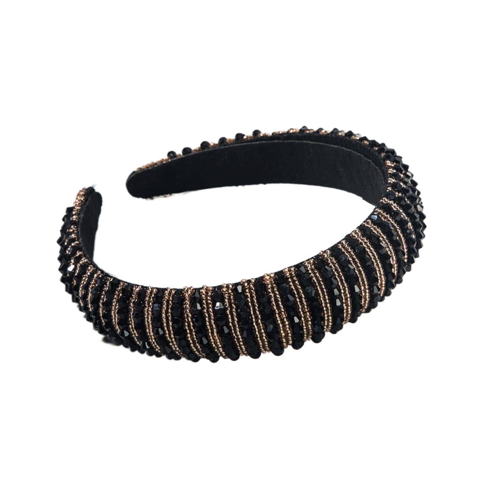 EBSBAG Full Diamond Braided Headband for Women - Fashion Hair Accessories & Headpiece (Black Coffee) - Perfect for Weddings, Parties & Everyday Style