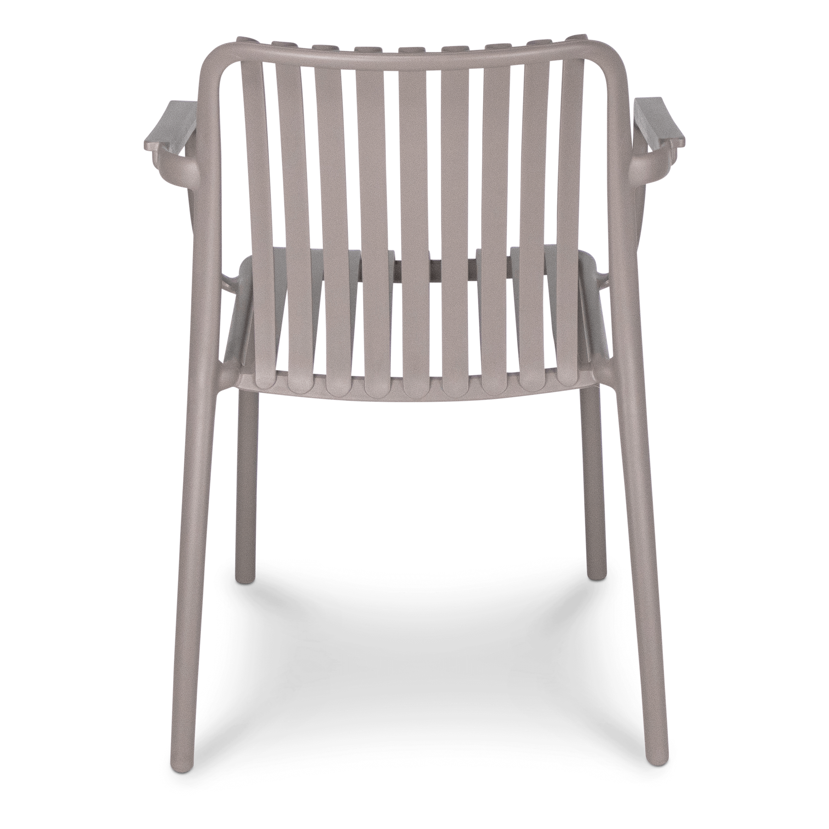 Premium UV-Resistant Polypropylene Dining Chair with Arms in Taupe - Modern Indoor/Outdoor Patio Furniture for Dining Room, Kitchen, or Garden