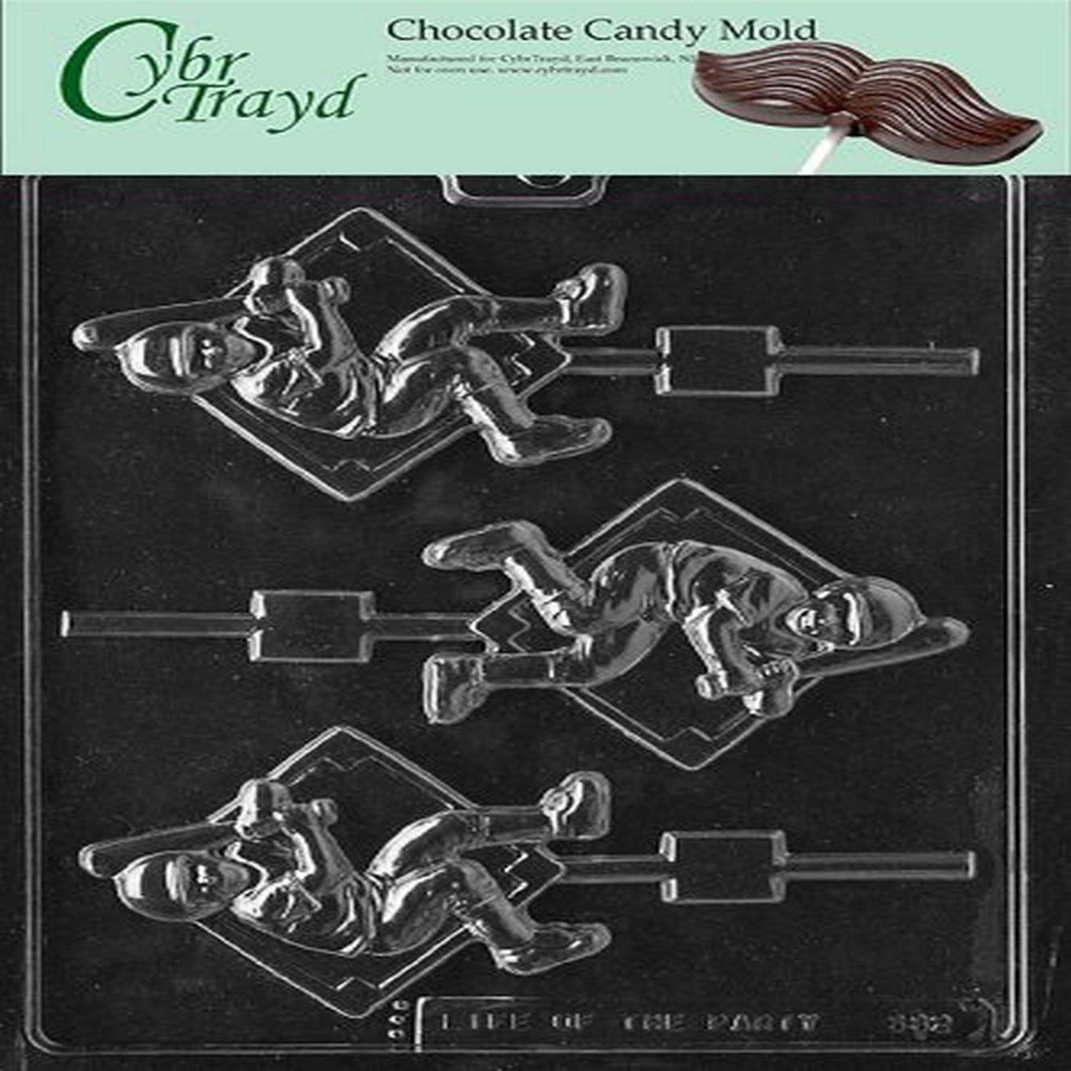 Cybrtrayd Sports Chocolate Candy Mold - Baseball Player Lollipop Mold for DIY Candy Making | Perfect for Birthday Parties, Sports Events & Holiday Treats