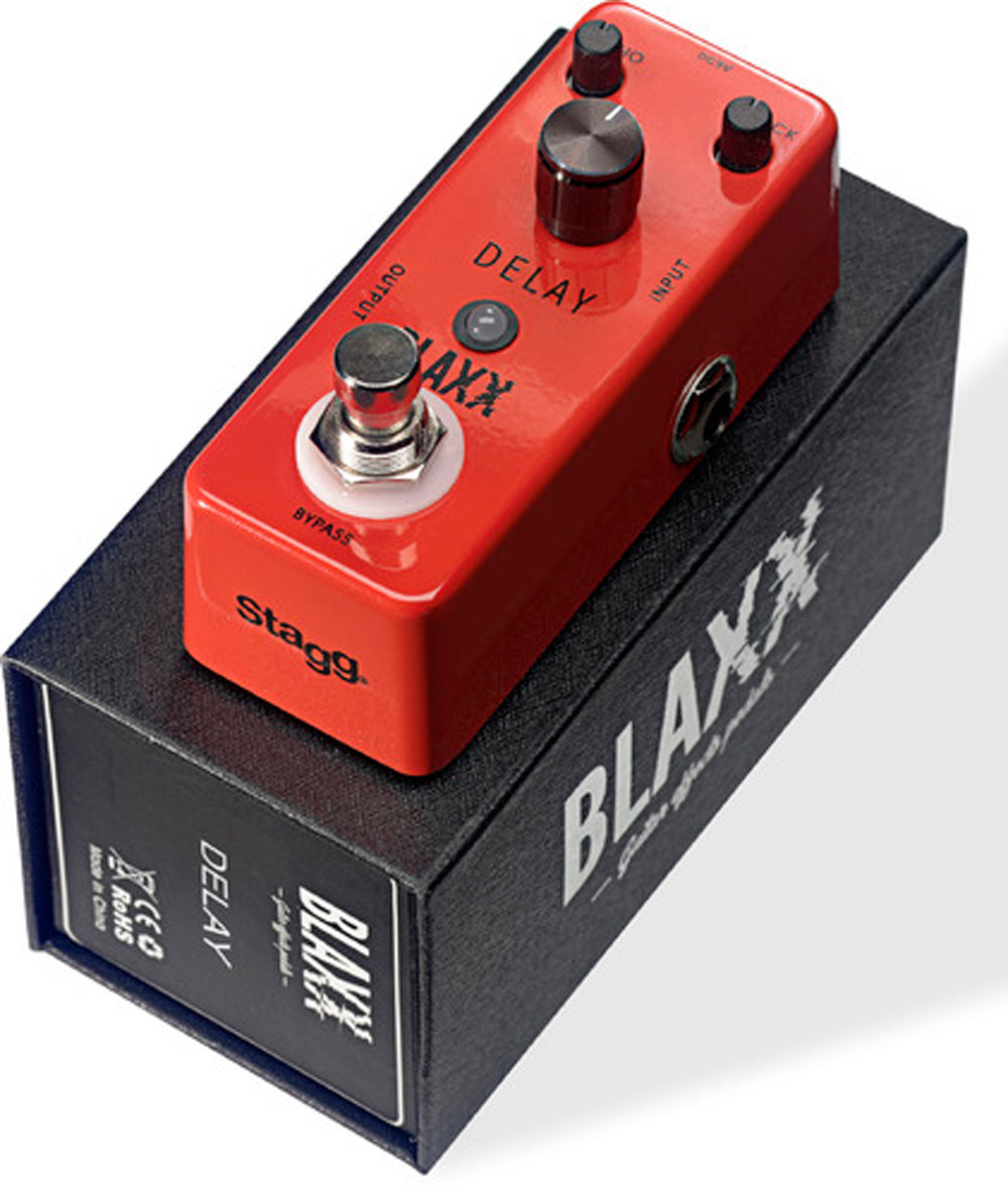Stagg Blaxx Delay Compact Guitar Pedal - Vintage Analog Delay Effects Pedal for Electric Guitar - Perfect for Stage Performances & Home Recording Studios
