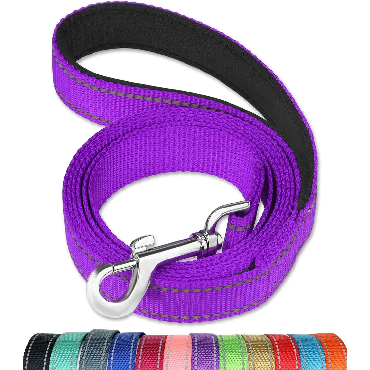 Reflective Dog Leash with Soft Padded Handle - Safe & Comfortable Walking Accessory for Small & Medium Dogs - Perfect for Night Walks, Jogging, and Outdoor Adventures