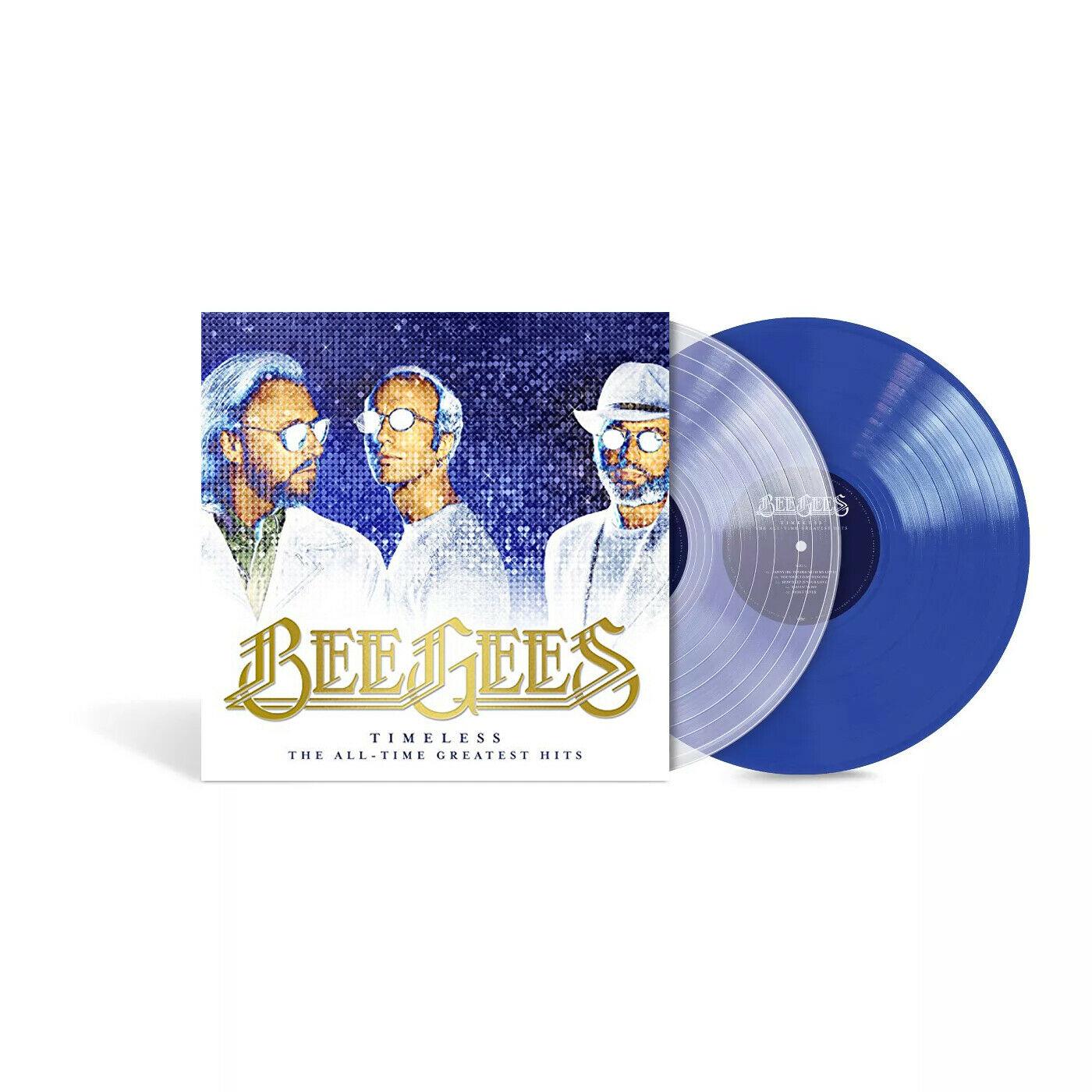 Bee Gees Timeless: The All Time Greatest Hits - Limited Edition Clear Transparent Blue 2xLP Vinyl Record | Perfect for Music Collectors & Retro Listening Parties