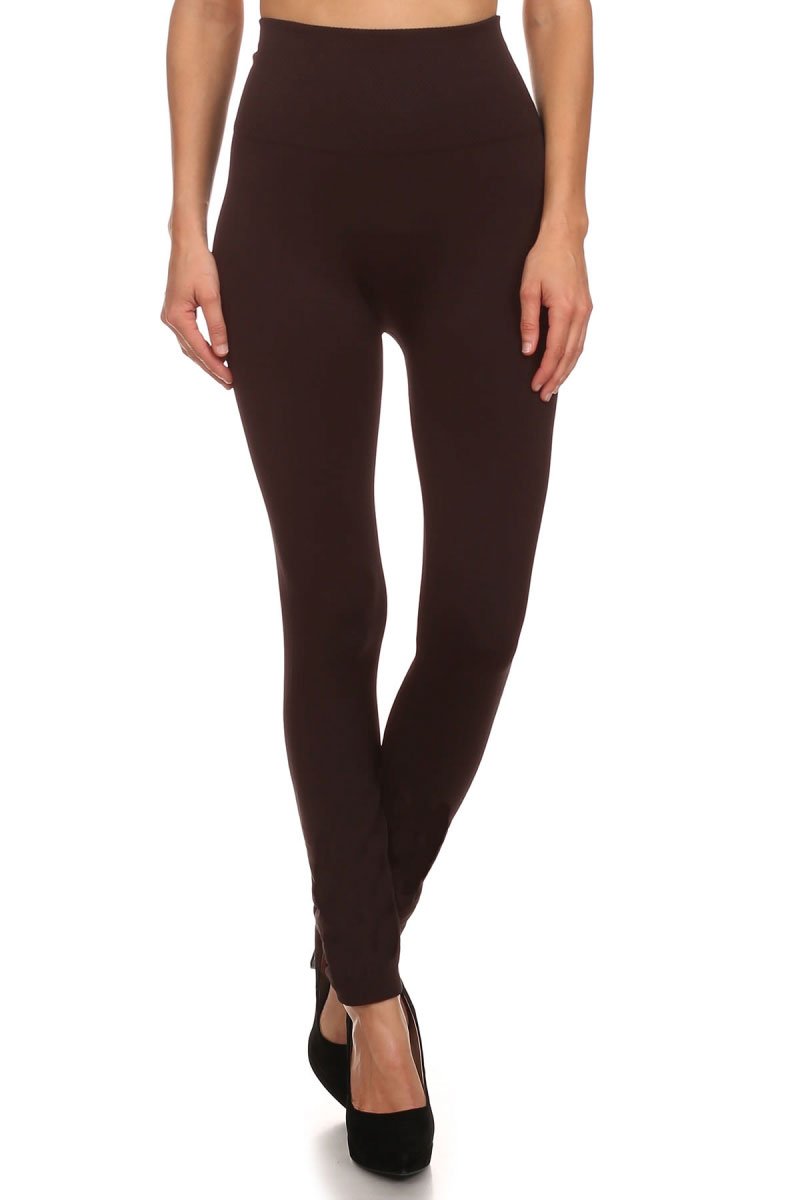 Women's High Waisted Fleece Lined Leggings with Banded Waist - 8 Color Options for Winter Warmth & Comfort | Perfect for Yoga, Running & Cold Weather Outfits