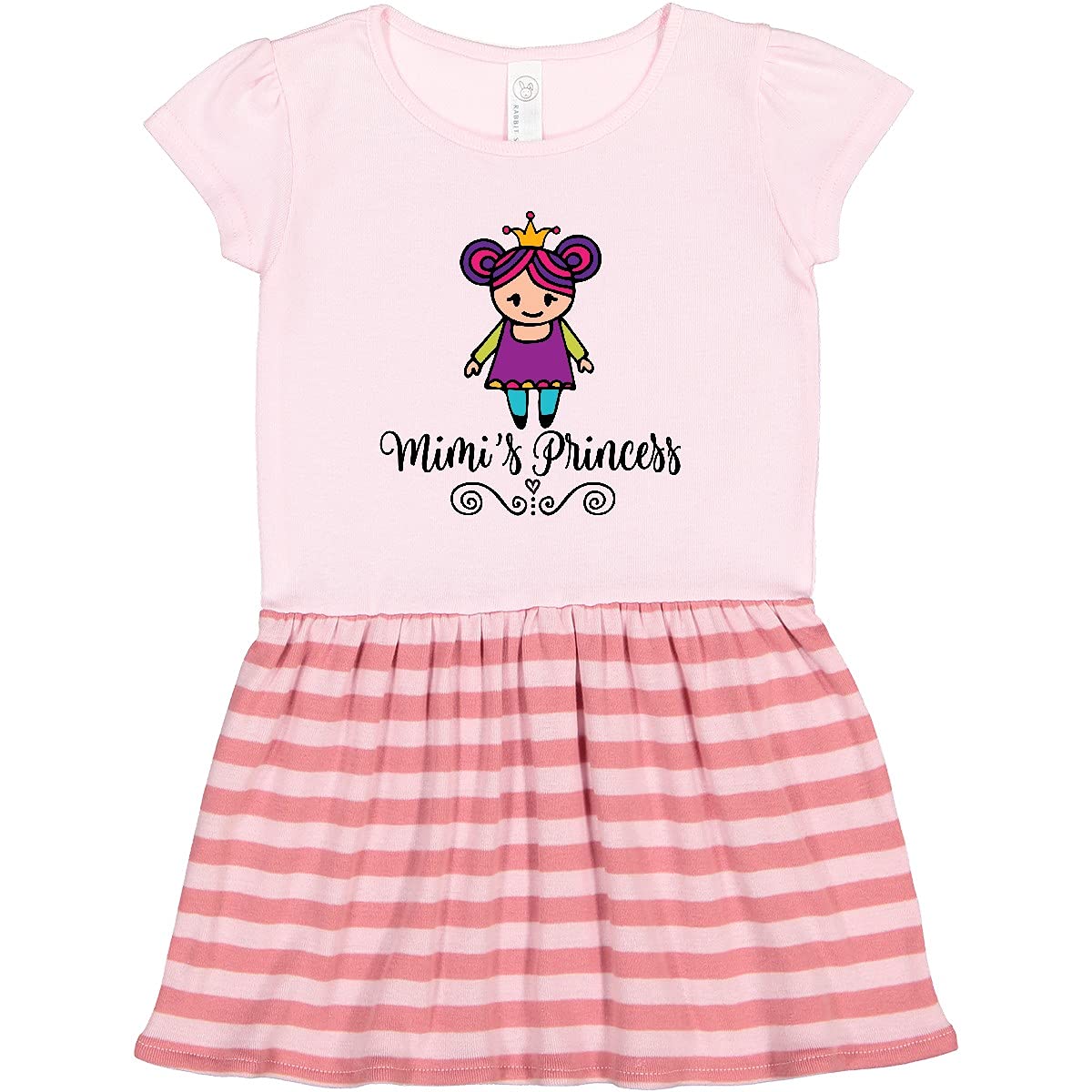 Inktastic Mimi Princess Grandchild Girls Toddler Dress - Cute Floral Print Casual Outfit for Baby Girls, Birthday Party & Family Photos