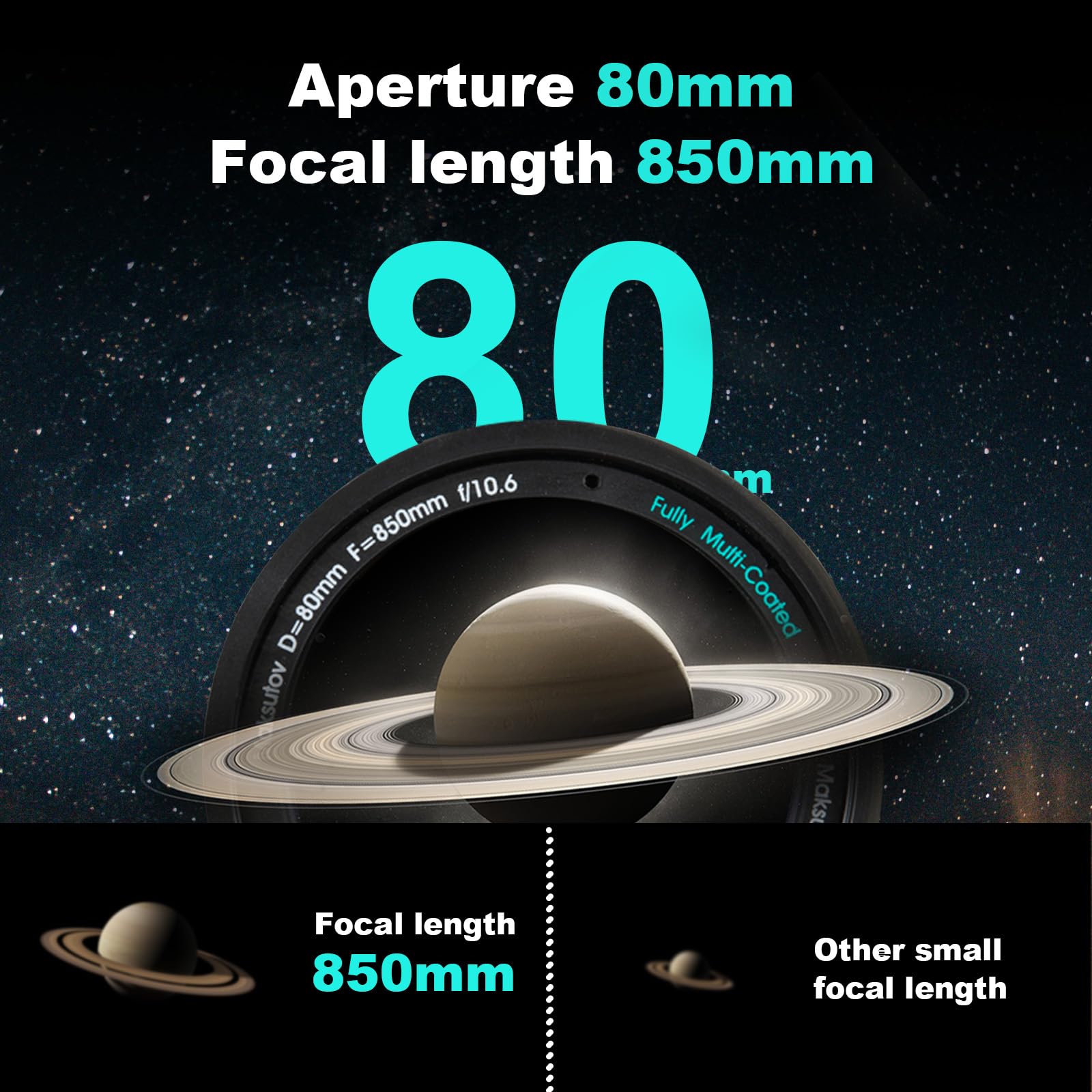 Premium 80mm Maksutov-Cassegrain Telescope for Adults - 850mm Catadioptric Astronomy Telescope with Pro Tripod & Phone Adapter | Portable Travel Telescope for Stargazing, Bird Watching & Astrophotography