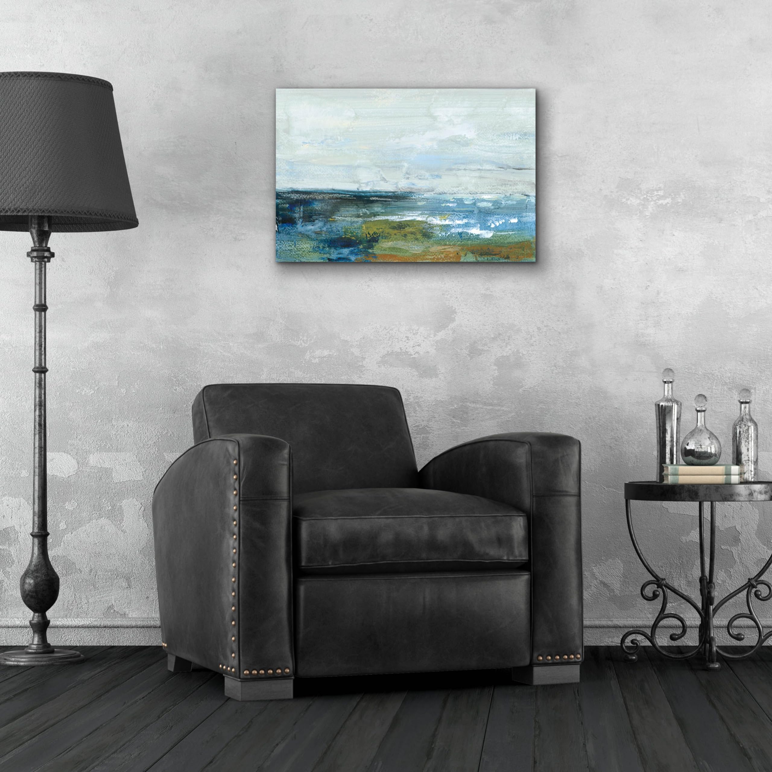 Silvia Vassileva 'Morning Seascape' Acrylic Glass Wall Art - 24x16 Inches Modern Coastal Painting for Living Room, Bedroom & Office Decor