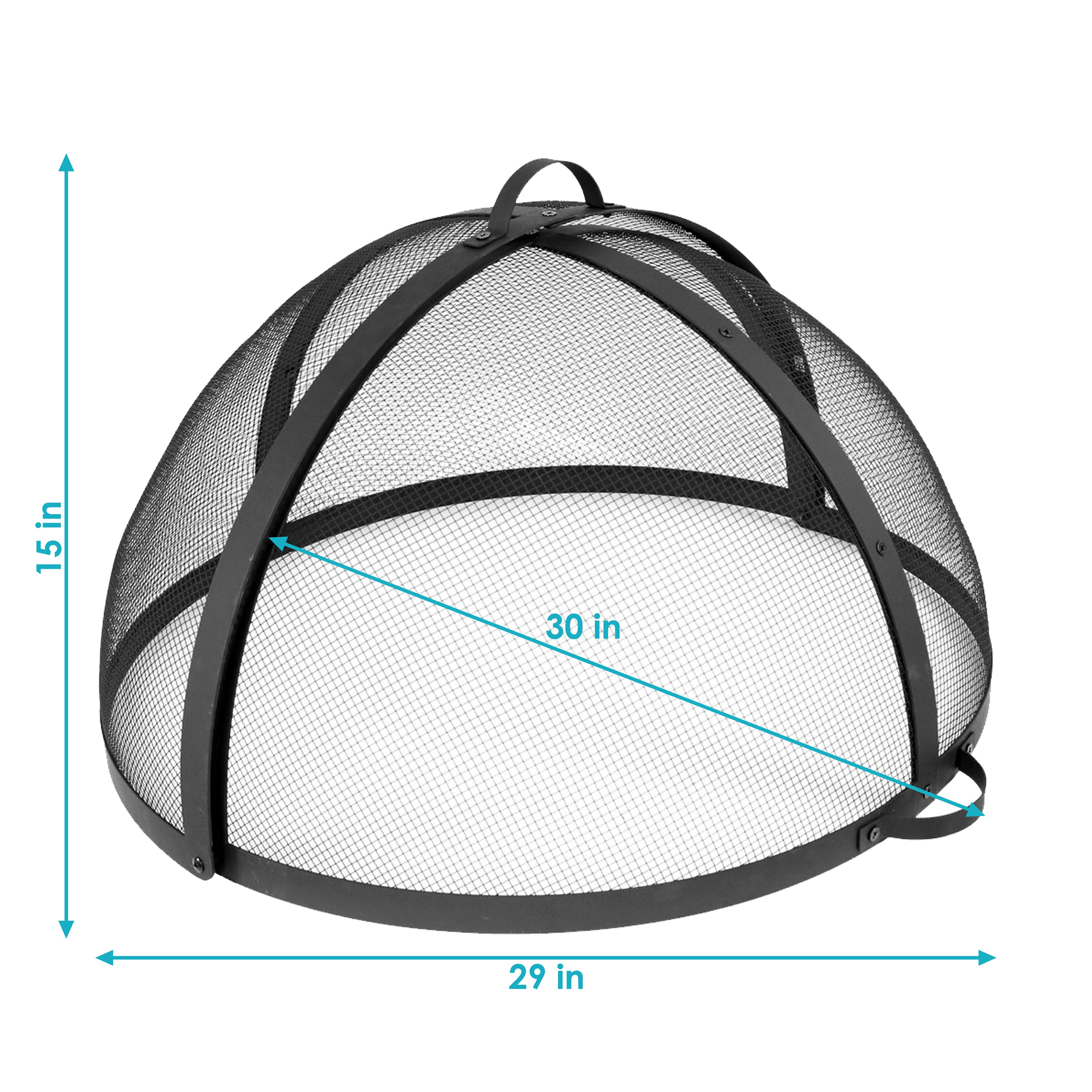 Sunnydaze Easy Access Steel Fire Pit Spark Screen - Durable Outdoor Fire Pit Cover for Camping, Backyard, and Patio Use