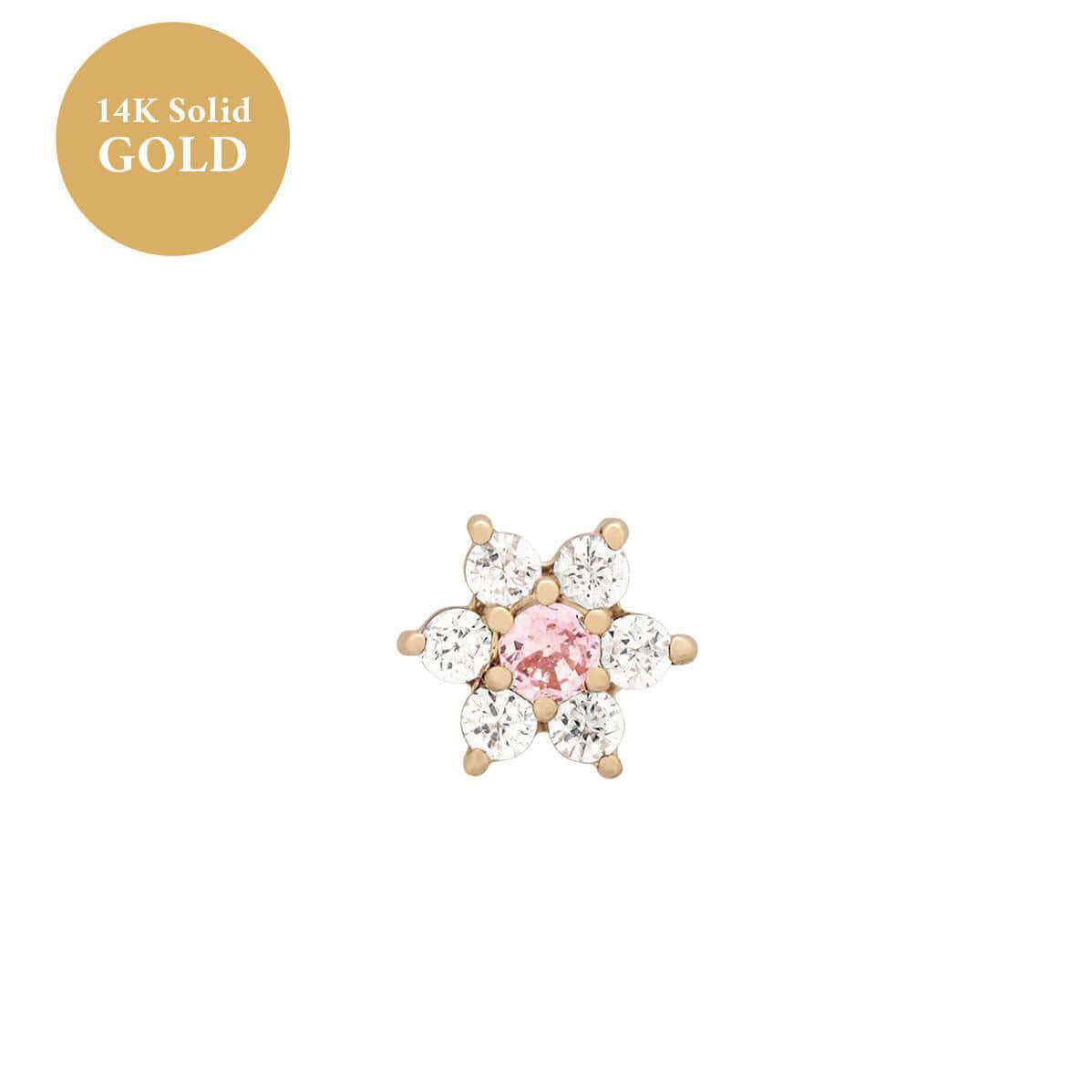 Zodiac Flower Birthstone Cartilage Piercings Stud Earrings | HSEK2311 | Perfect for Daily Wear, Gift Giving & Zodiac-Themed Jewelry Collections