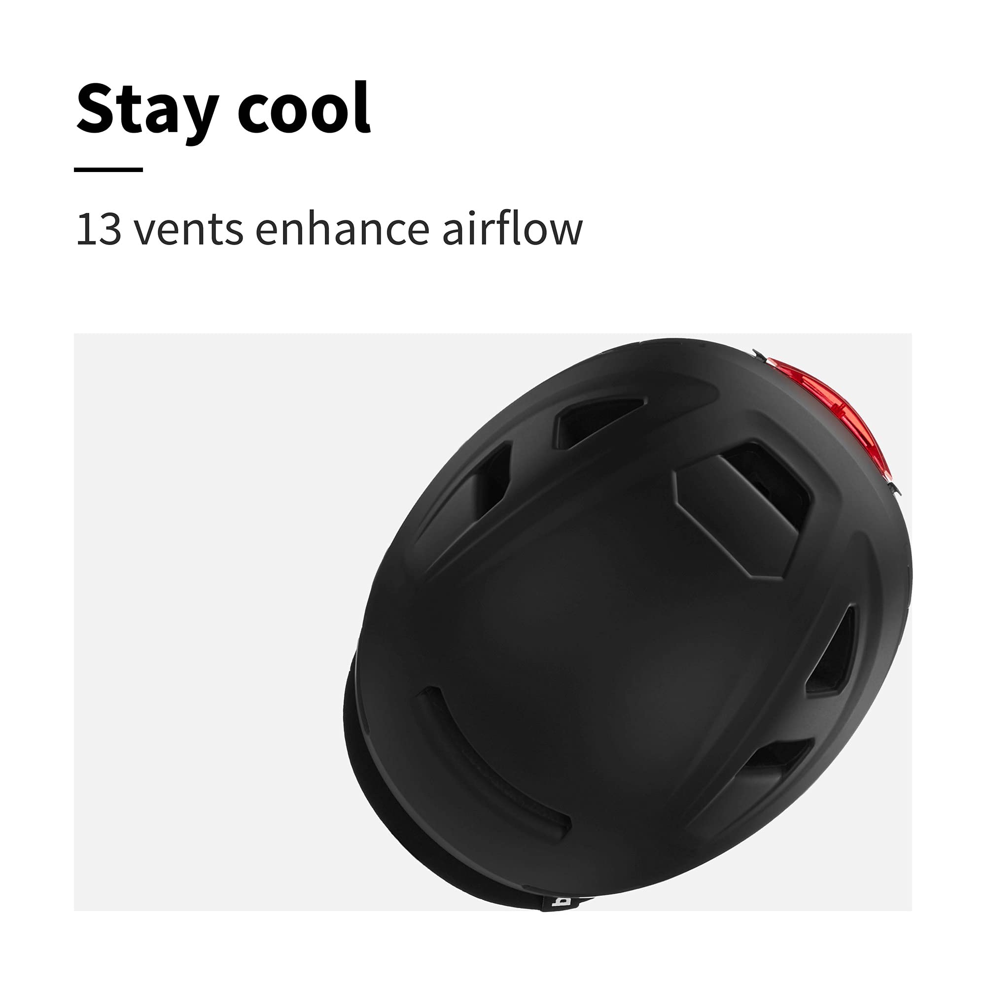 Bern Hudson Commuter Bike Helmet with MIPS Technology – Certified for E-Bikes & Cycling Safety – Integrated LED Rear Light & U-Lock Compatible – Perfect for Urban Commuting, Road Biking & Electric Scooters