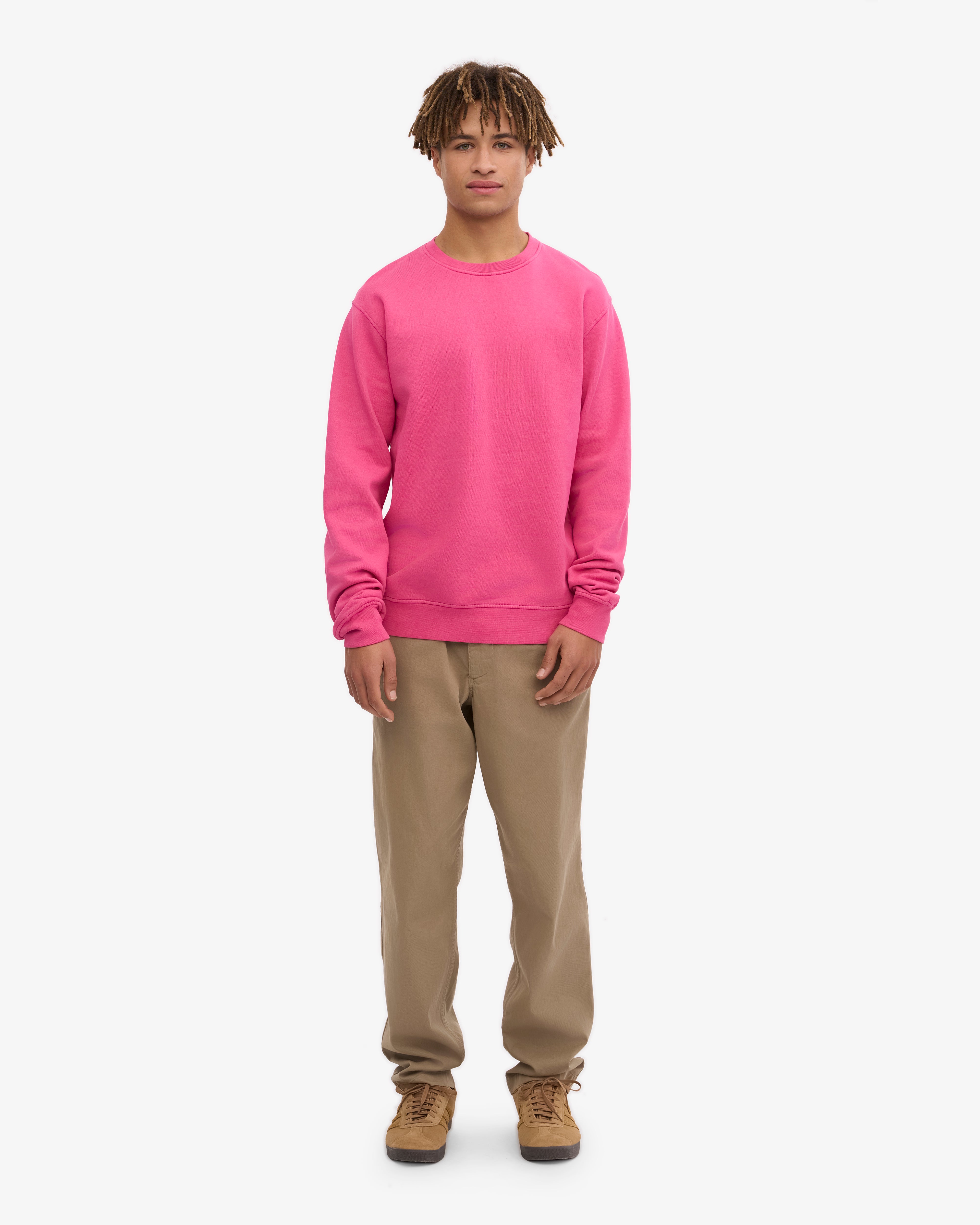 Classic Organic Cotton Crew Neck T-Shirt - Soft Bubblegum Pink Color - Perfect for Casual Wear, Everyday Outfits & Loungewear