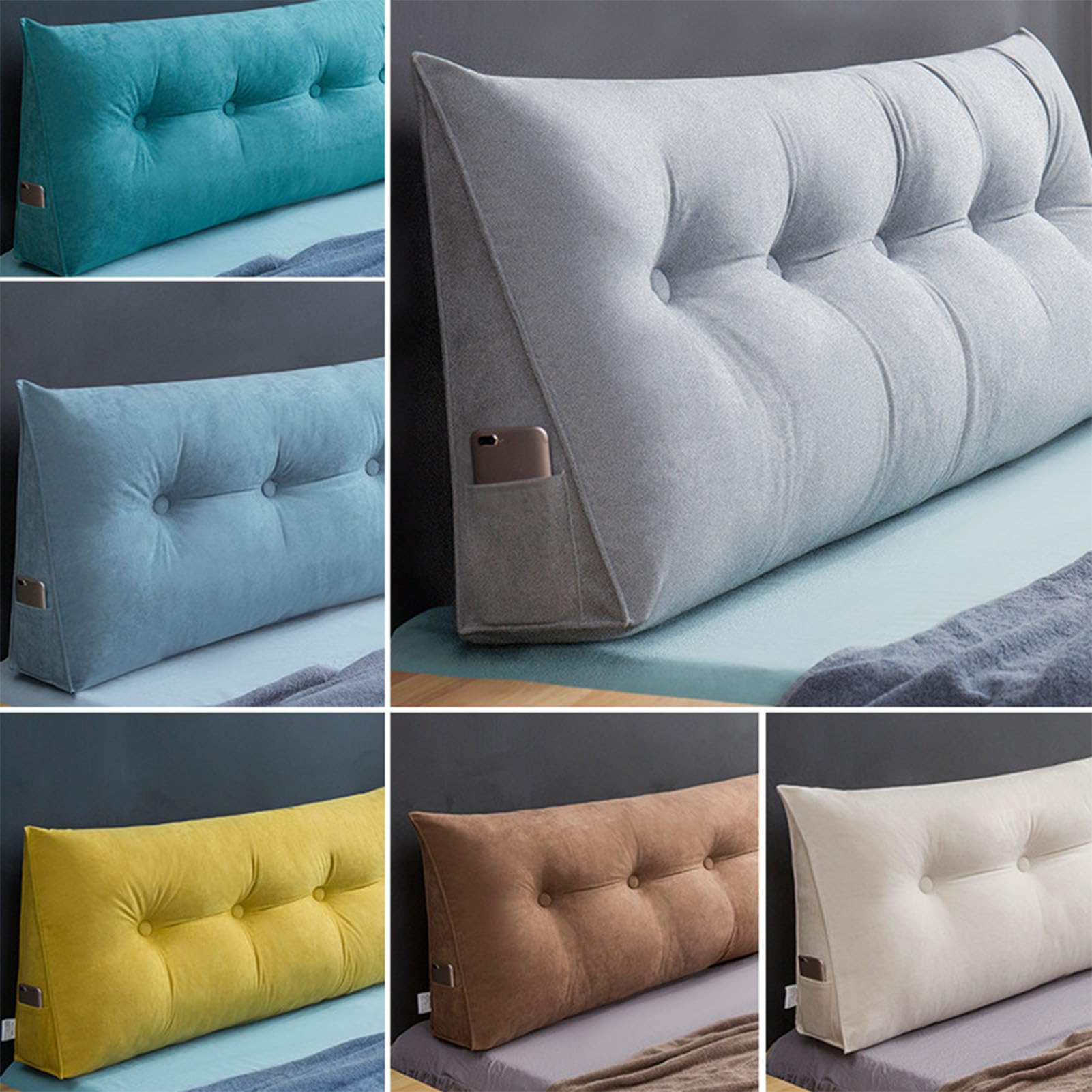TFDRSEXVD Soft Upholstered Double Large Bedside Cushion - Washable Backrest Pillow for Sofa, Bed & Reading Nook - Comfortable Support for Relaxing, Watching TV or Reading