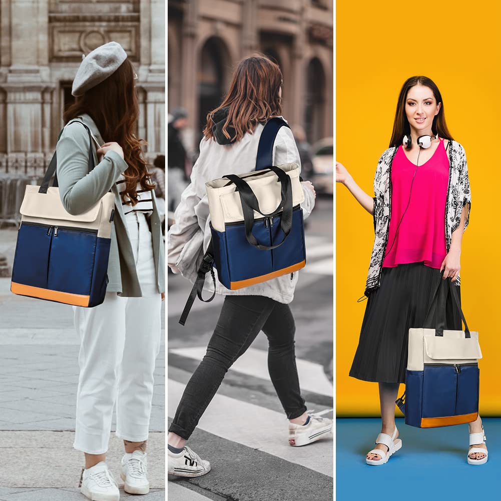 Women's Convertible Laptop Backpack with USB Charging Port - Waterproof Work Backpack for Office, Travel & College | Daypack to Tote Bag Conversion