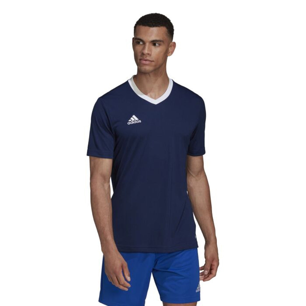 Adidas Men's Entrada 22 Soccer Jersey - Navy/White - Breathable Performance Shirt for Training & Matches - Perfect for Football, Soccer Games & Fan Apparel