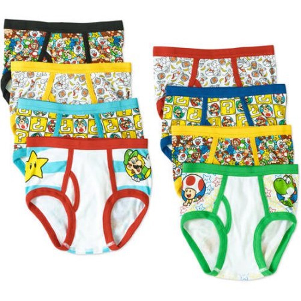 Super Mario Boys' 8-Pack Cotton Briefs Underwear - Soft & Breathable Kids Underwear for School, Sports & Daily Wear (Size 4-14)