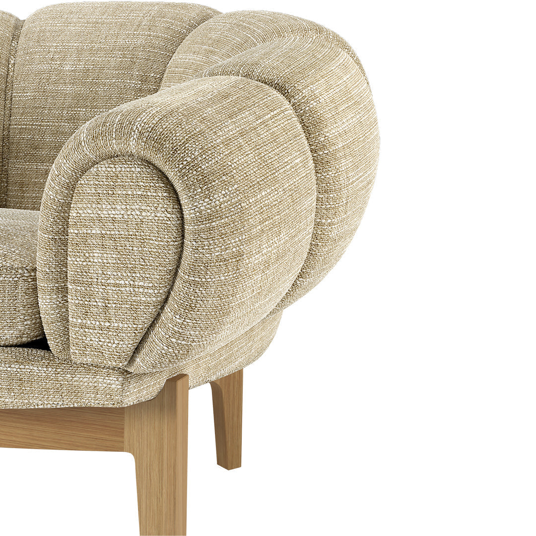 Comfortable Croissant Lounge Chair for Living Room - Modern Accent Chair with Soft Cushion for Relaxing, Reading & Napping