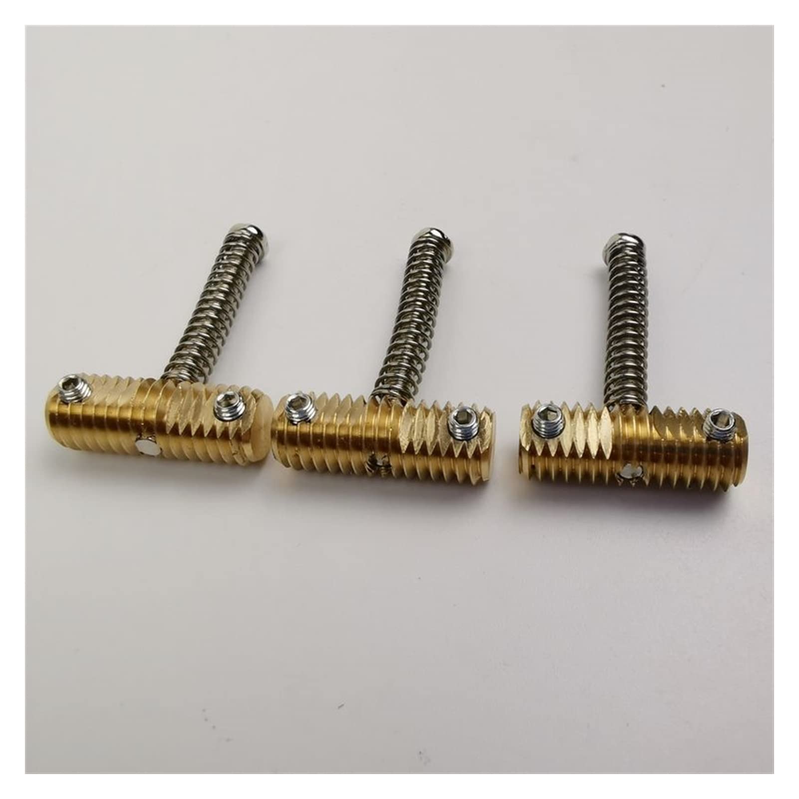 3 Pcs 10.8mm Brass Compensated Thread Saddles Set with Wrench for Tele TL Electric Guitar Bridge - Perfect for Guitar Setup, Repair & Tone Adjustment