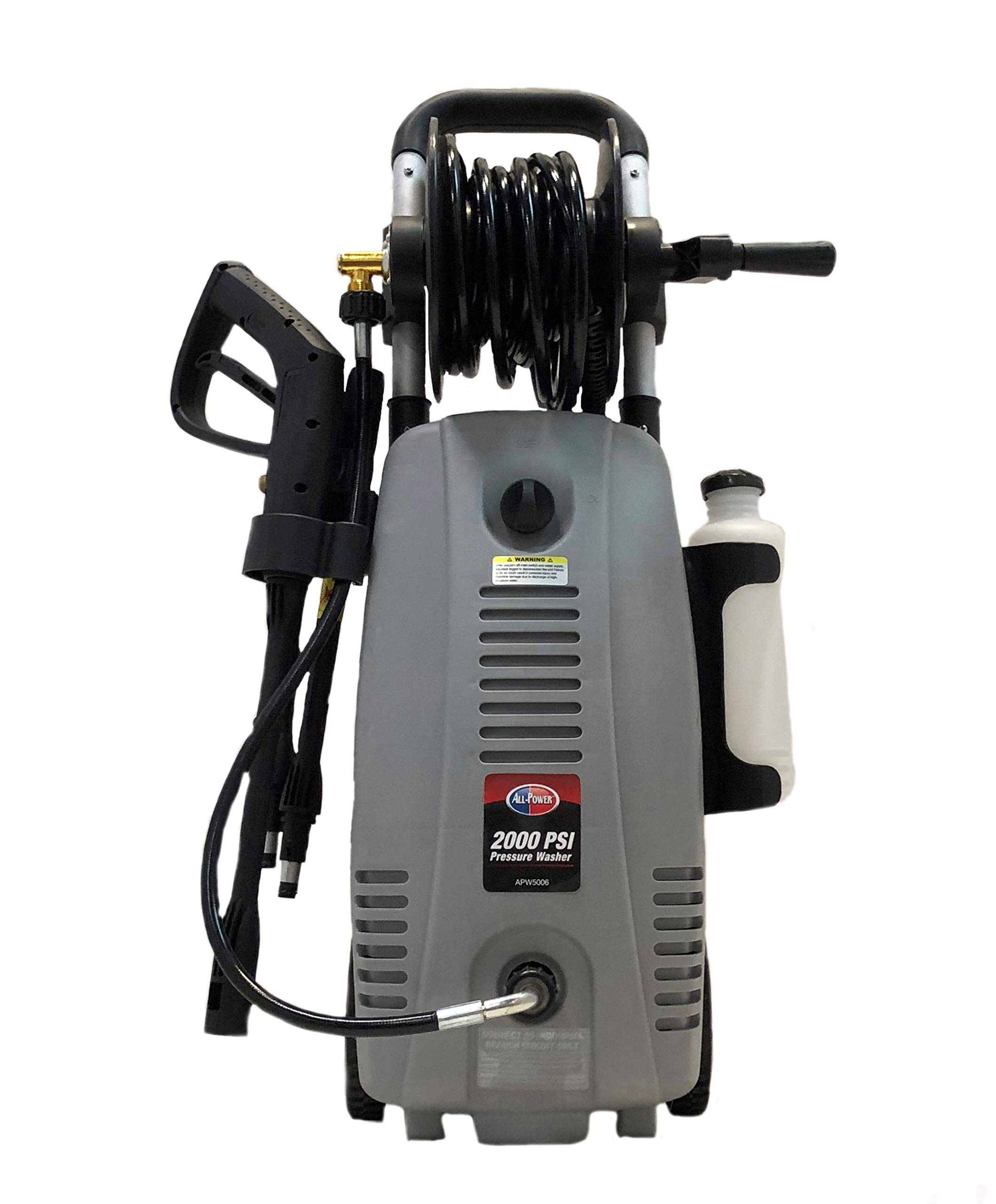 APW5006 Electric Pressure Washer 2000 PSI 1.6 GPM with Hose Reel - Perfect for Home & Car Cleaning