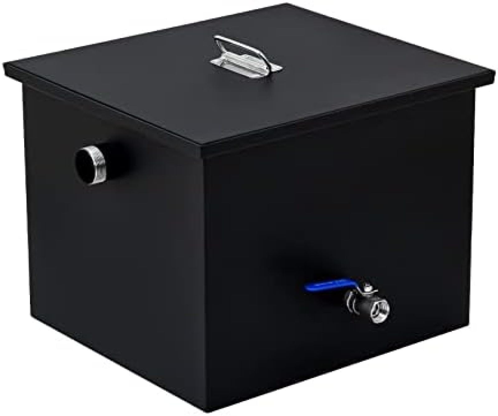 Commercial Grease Trap Interceptor 4.6 GPM - Under Sink Oil Water Separator for Restaurant, Canteen & Home Kitchen - 14 LB Black Wastewater Filter - Perfect for High-Volume Cooking Areas & Food Service Establishments