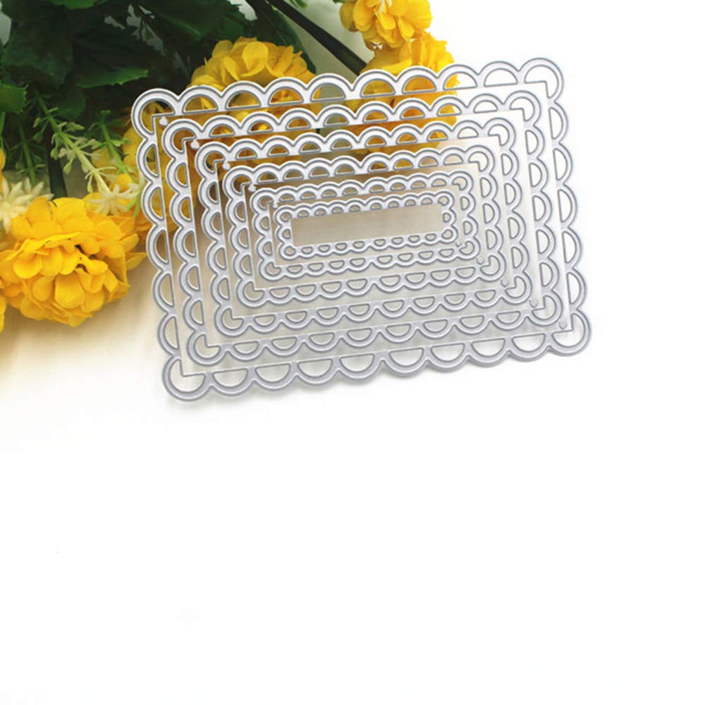 ZECNG Carbon Steel Geometric Shape Cutting Dies - Heart, Round, Rectangle Die Cuts for Card Making, Scrapbooking, Embossing | DIY Paper Craft, Photo Album Decor, Gift Making | Perfect for Handmade Greeting Cards, Wedding Invitations, and Craft Projects