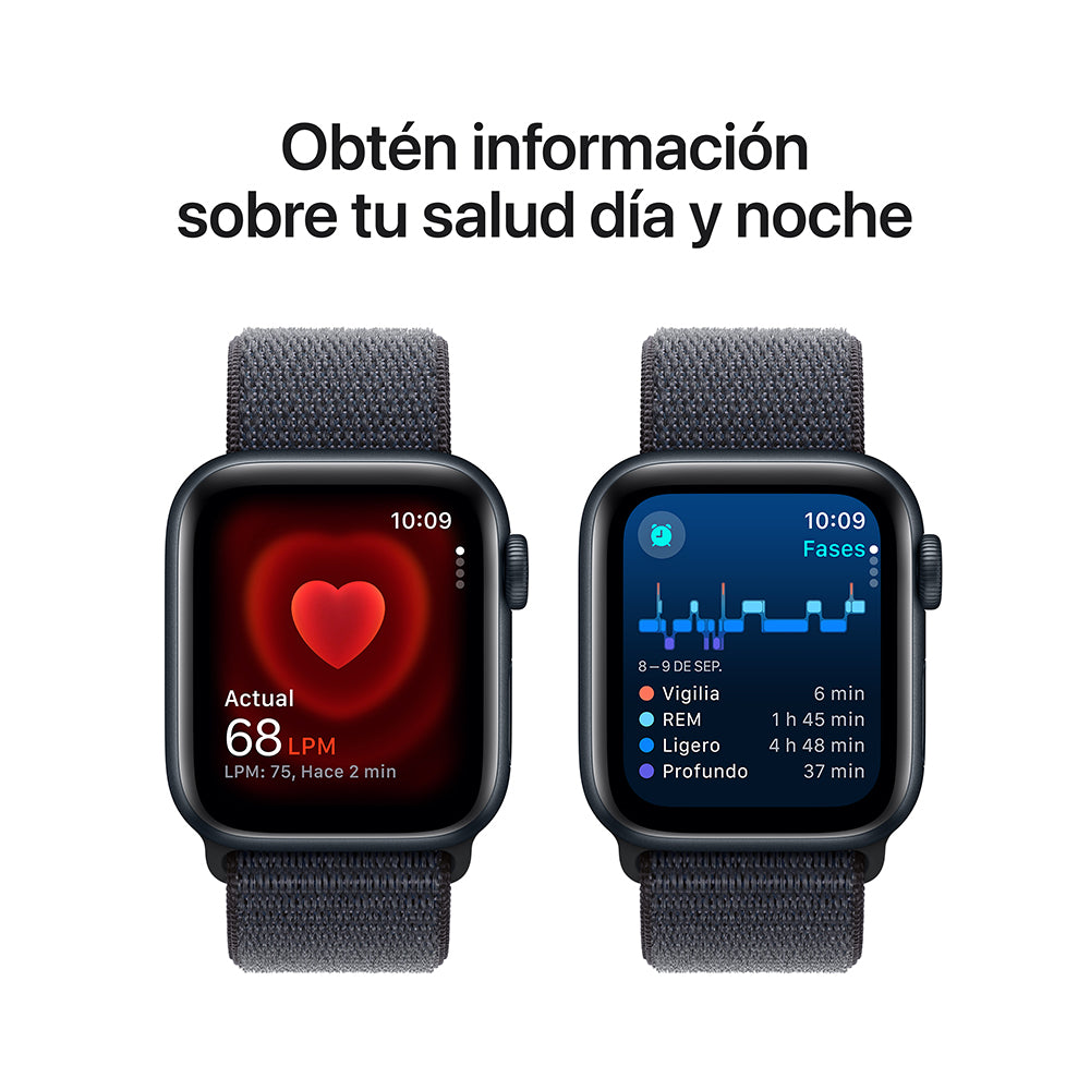 Apple Watch SE GPS 40mm Midnight Aluminum Case with Sport Loop Ink Band - Perfect for Fitness Tracking & Everyday Wear