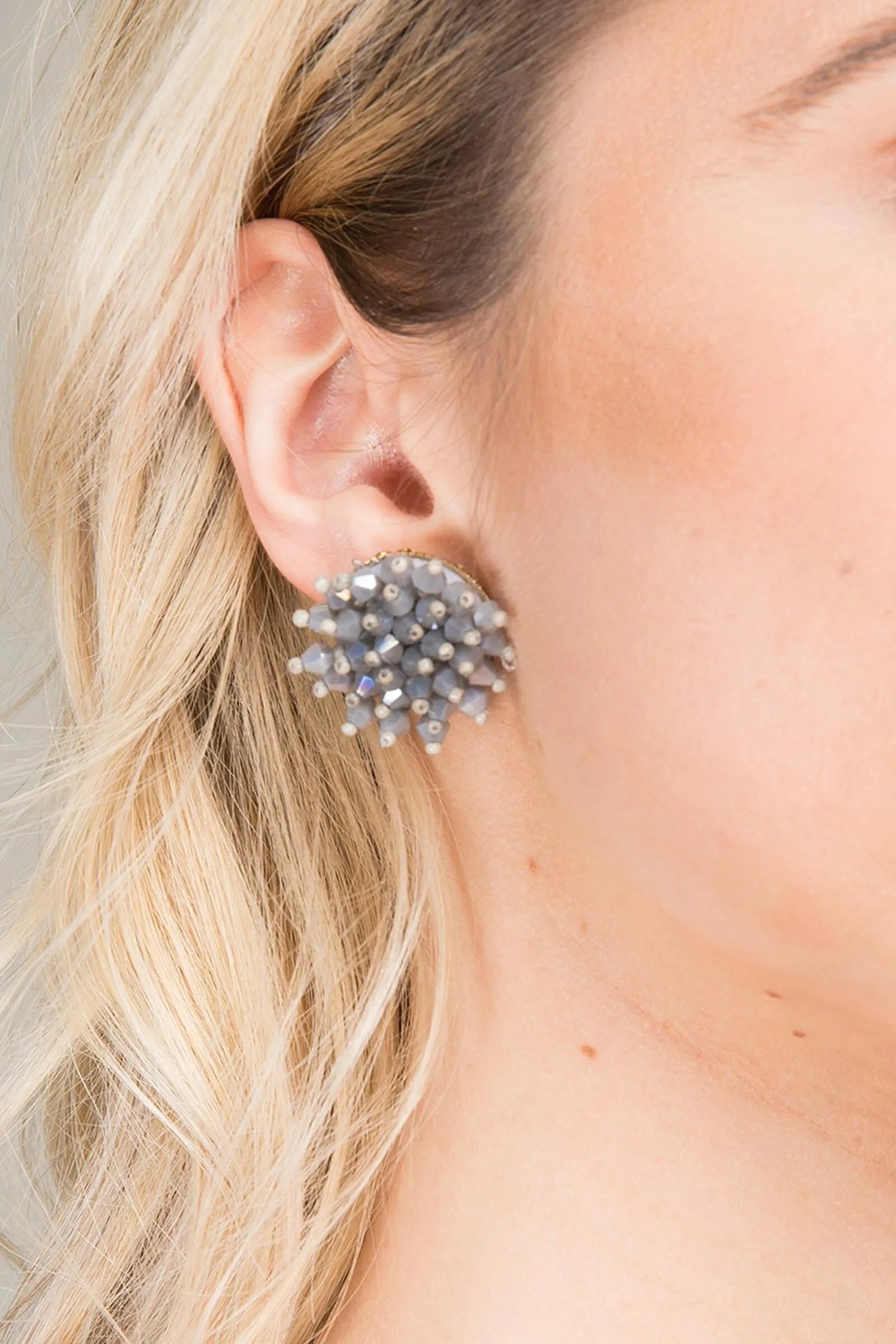 Sparkling Glass Bead Cluster Stud Earrings for Women - Elegant Dainty Jewelry Gift for Birthday, Anniversary & Everyday Wear
