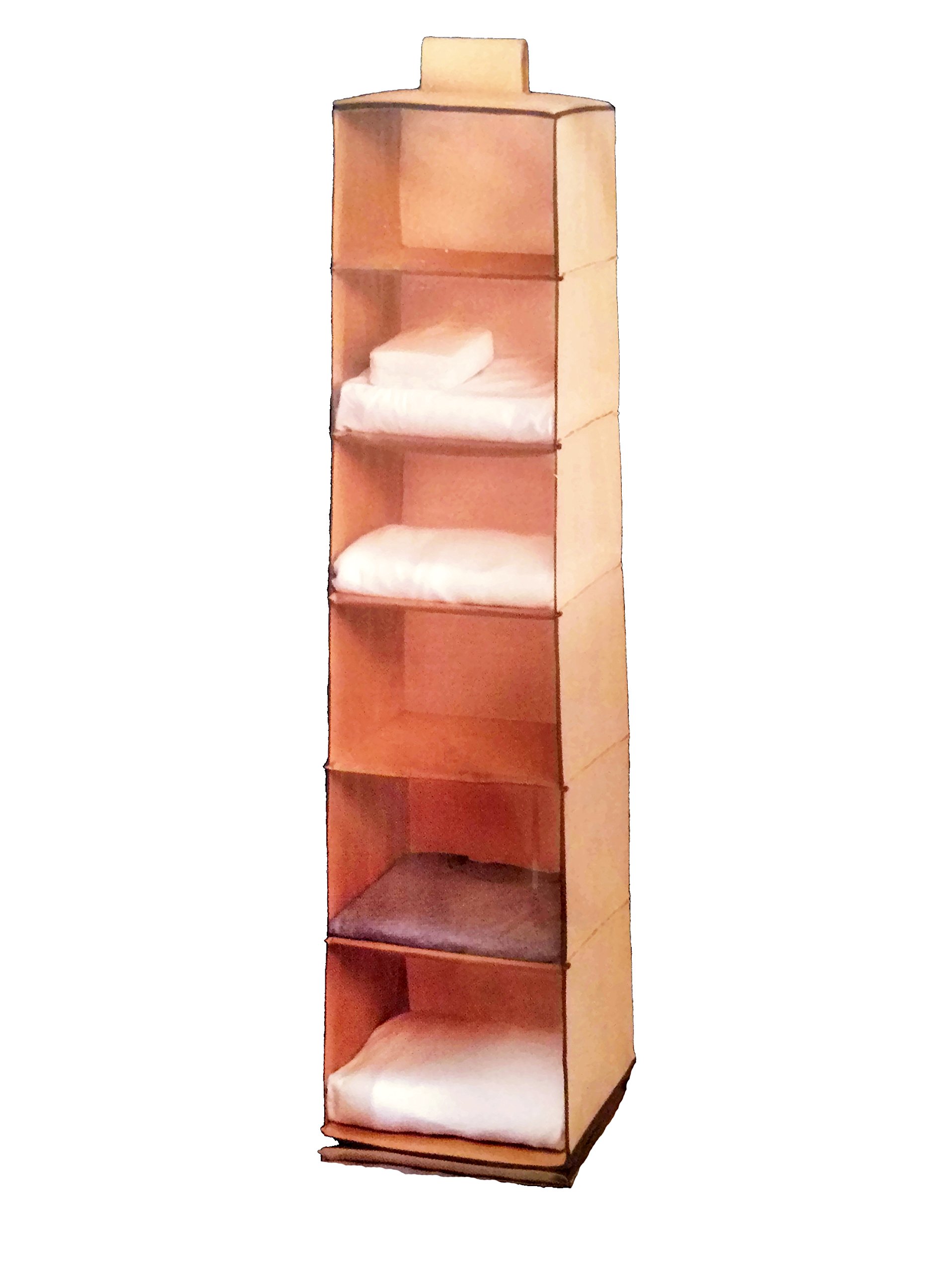 6-Shelf Hanging Closet Organizer - Space Saving Storage for Clothes, Shoes & Accessories | Perfect for Bedroom, Dorm, Apartment Organization