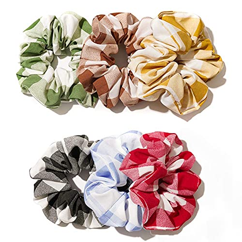**Secarond 6-Pack Large Hair Scrunchies for Women & Girls - Soft Elastic Hair Bands, Thick Hair Ties, Ponytail Holders & Hair Accessories - Perfect for Workouts, Office & Everyday Styling**