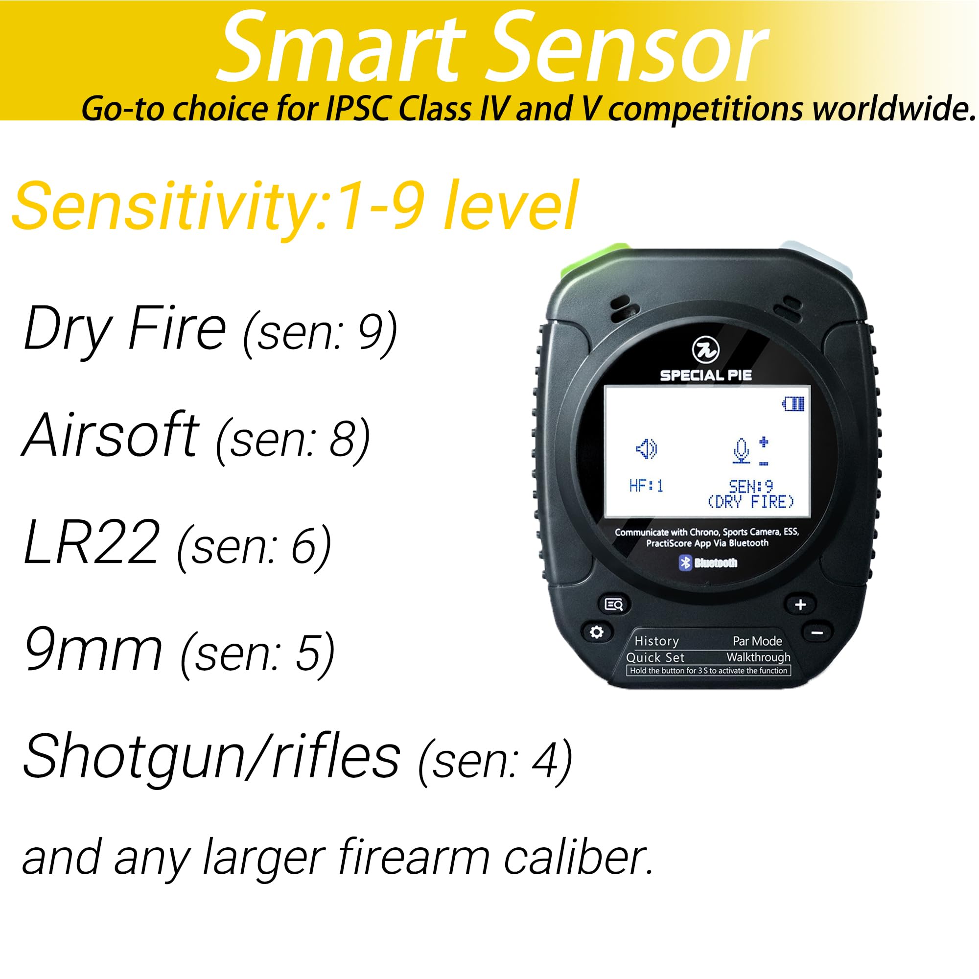 Competition Shooting Timer with Belt Clip - IPSC, USPSA, APSC, IDPA Approved - Precision Shot Timer for Firearm Training & Tactical Drills - Perfect for Range Practice, Competitive Shooting & Self-Defense Training
