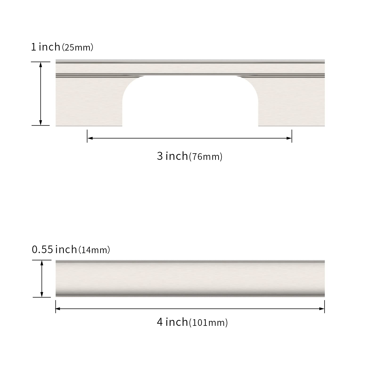 Asidrama 20 Pack 3 Inch (76mm) Brushed Satin Nickel Cabinet Handles - Modern Kitchen & Bathroom Drawer Pulls for Cabinets, Cupboards, Dressers & Furniture Hardware (Easy Installation, Durable Finish)