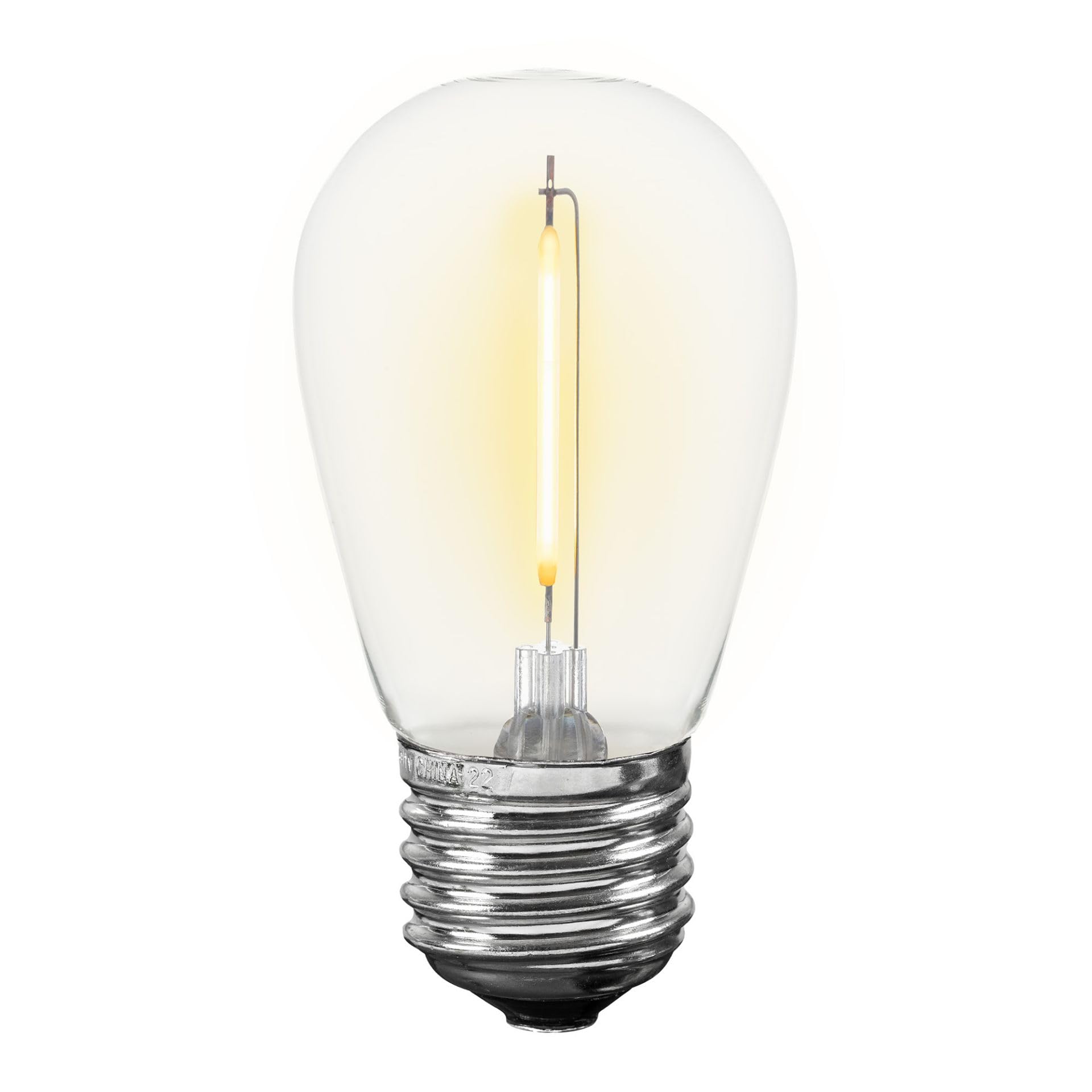25 Pack S14 LED String Light Bulbs - Warm White Plastic Outdoor Replacement Bulbs for Patio, Garden, and Backyard Decoration