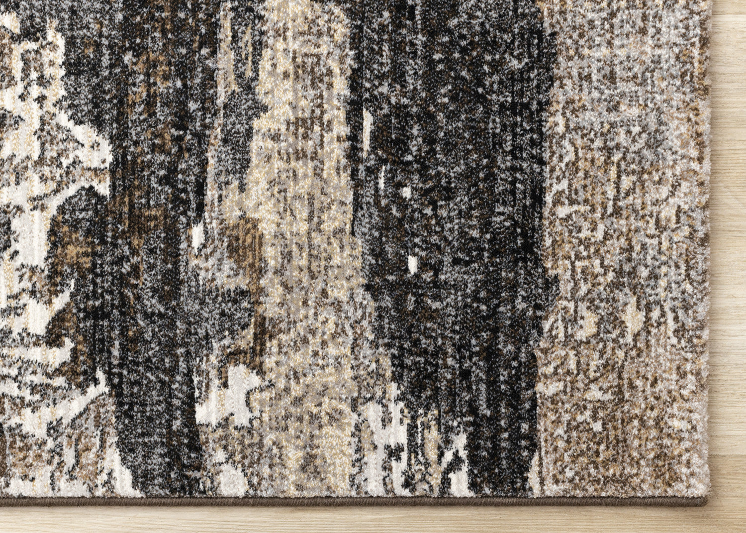 Allure Modern Dark Area Rug - Black & Brown 8' x 11' - Perfect for Living Room, Bedroom & Office Decor