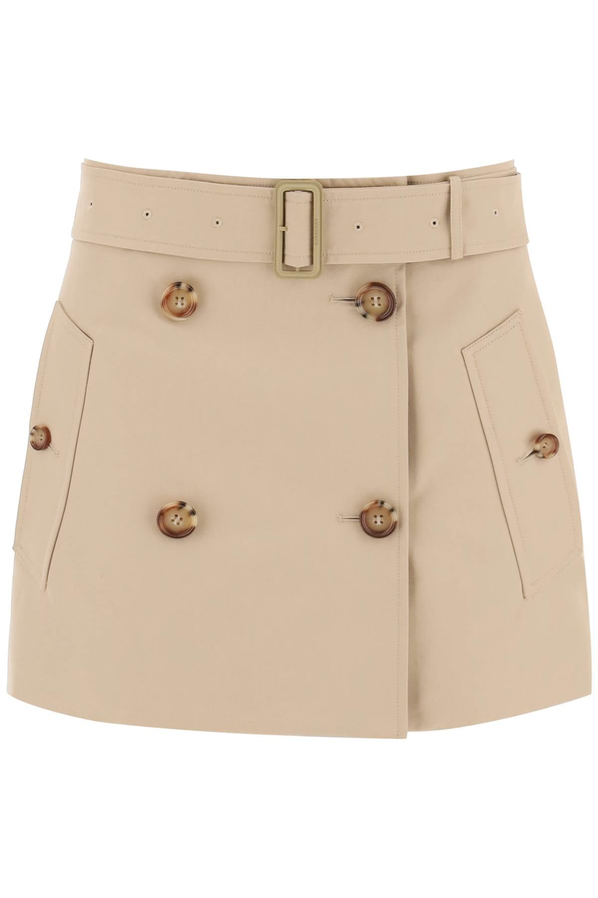 Burberry Gabardine Mini Trench Skirt - Classic Plaid Design, Water-Resistant & Lightweight - Perfect for Office, Date Night & Fall Fashion