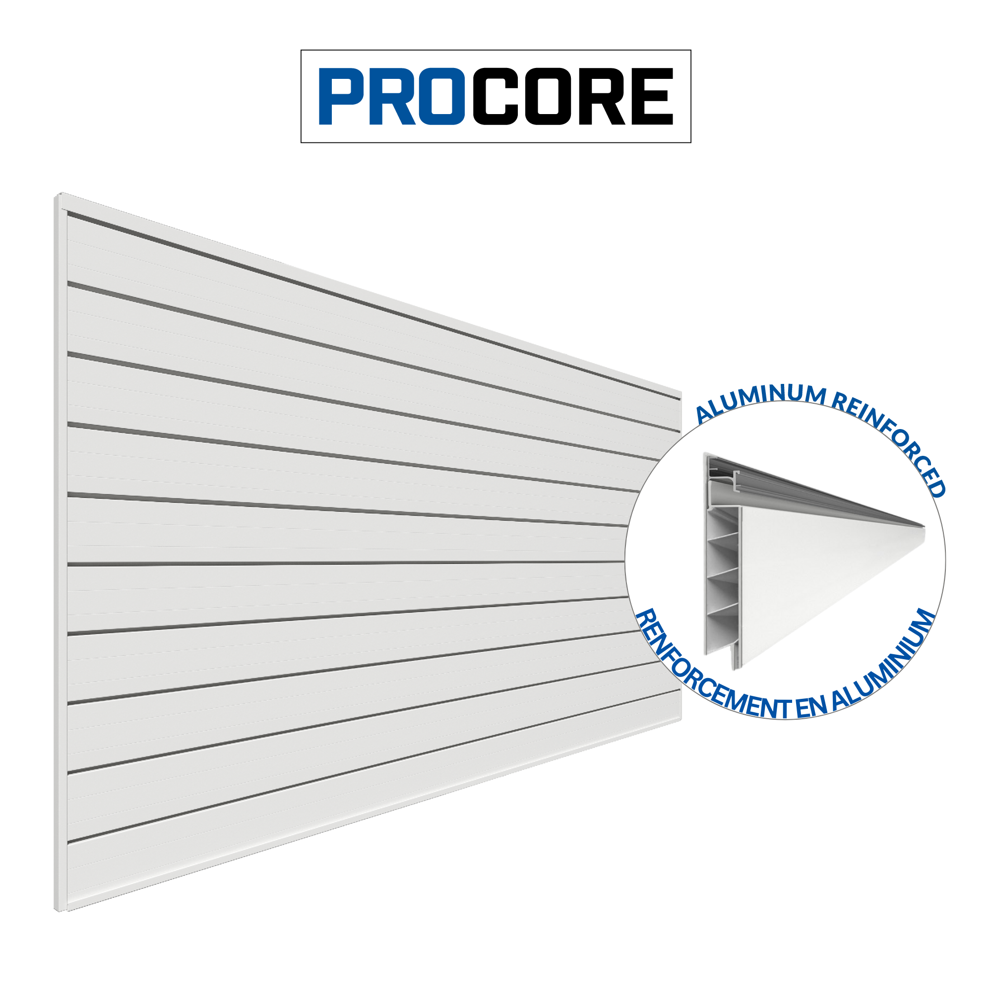 4 ft. x 8 ft. PROCORE PVC Slatwall Panel - Durable Retail Display System for Stores, Garages & Workshops - Perfect for Organizing Tools, Merchandise & Accessories